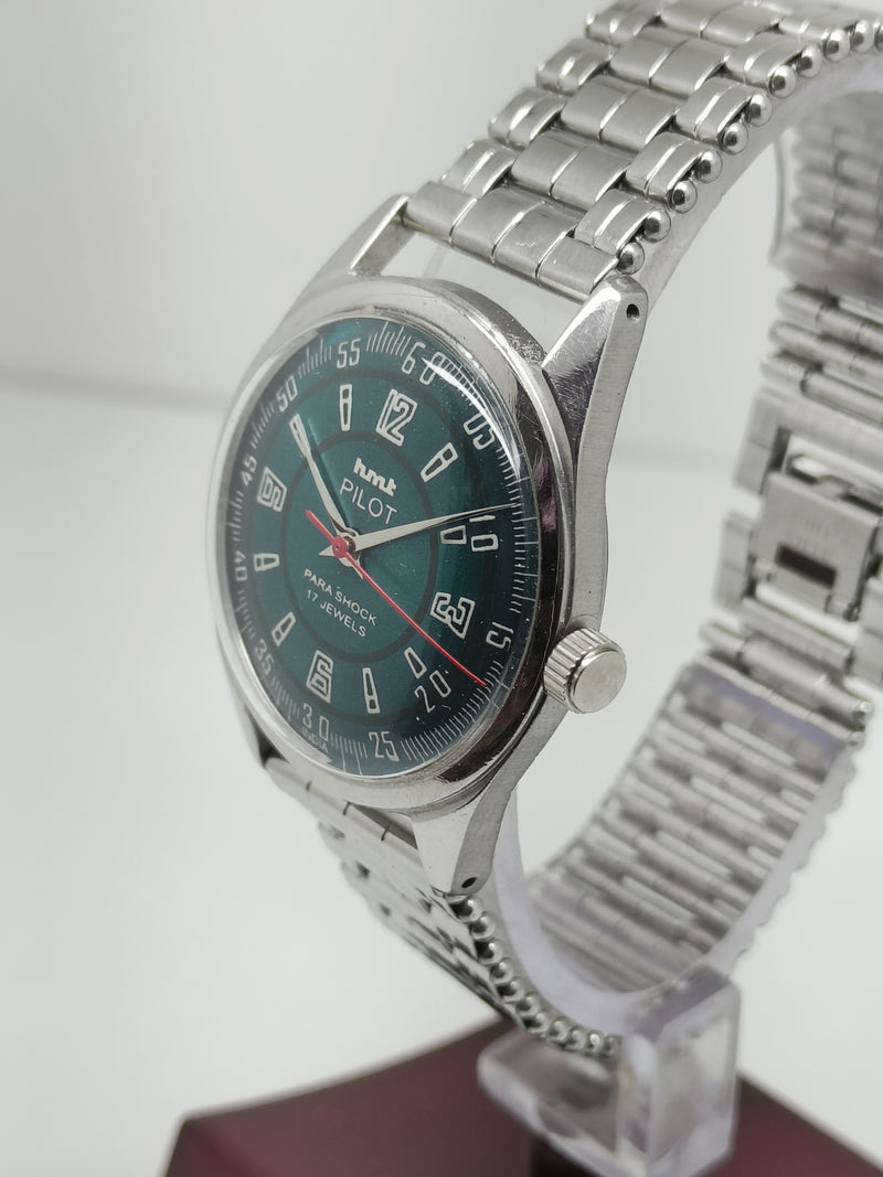 Hmt Pilot Mechanical Handwinding Movement stainless Steel Para Shock 17 Jewels Analog Dial Wrist Watch For Men