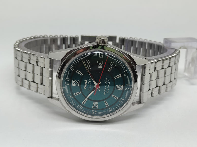 Hmt Pilot Mechanical Handwinding Movement stainless Steel Para Shock 17 Jewels Analog Dial Wrist Watch For Men