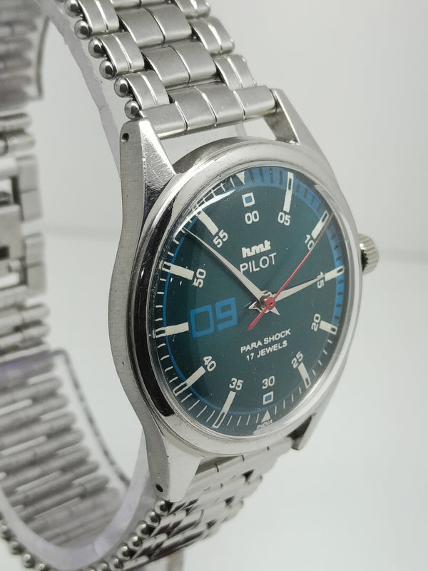 Hmt Pilot Mechanical Handwinding Movement stainless Steel Para Shock 17 Jewels Analog Dial Wrist Watch For Men