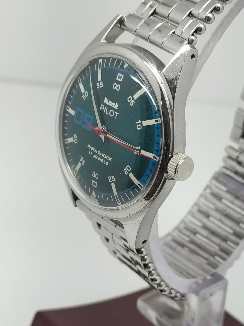 Hmt Pilot Mechanical Handwinding Movement stainless Steel Para Shock 17 Jewels Analog Dial Wrist Watch For Men