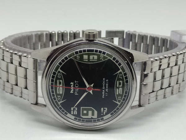 Hmt Pilot Mechanical Handwinding Movement stainless Steel Para Shock 17 Jewels Analog Dial Wrist Watch For Men