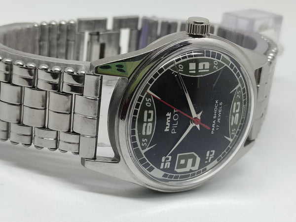 Hmt Pilot Mechanical Handwinding Movement stainless Steel Para Shock 17 Jewels Analog Dial Wrist Watch For Men