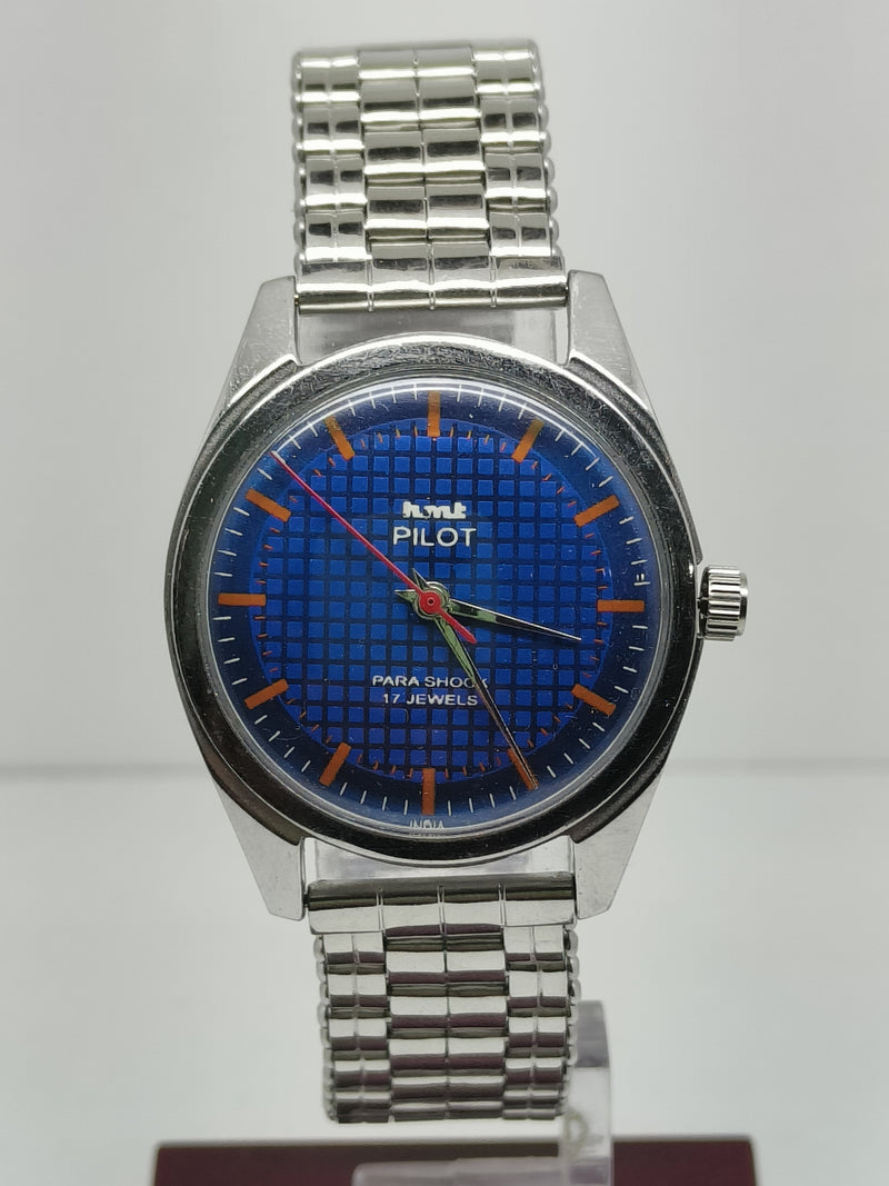 Hmt Pilot Mechanical Handwinding Movement stainless Steel Para Shock 17 Jewels Analog Dial Wrist Watch For Men