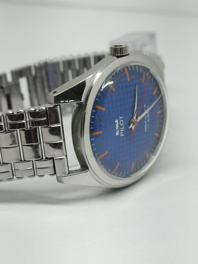 Hmt Pilot Mechanical Handwinding Movement stainless Steel Para Shock 17 Jewels Analog Dial Wrist Watch For Men