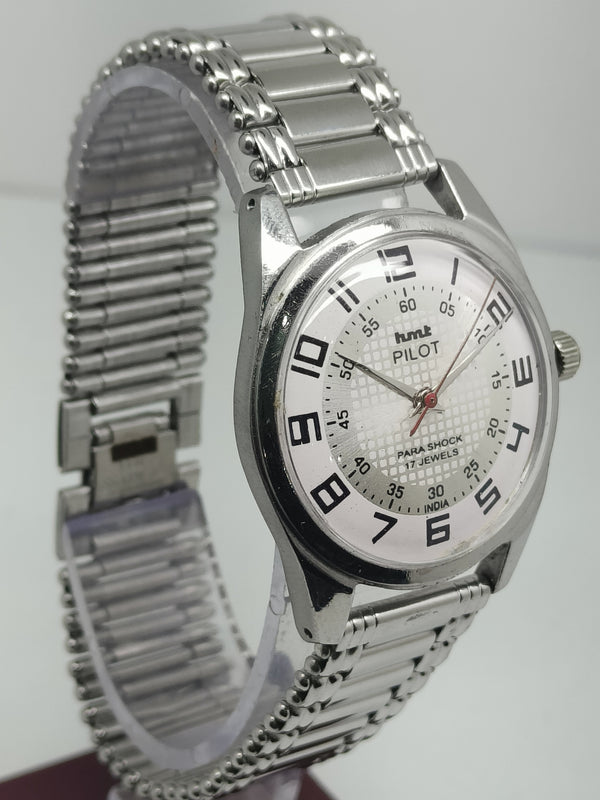 Hmt Pilot Mechanical Handwinding Movement stainless Steel Para Shock 17 Jewels Analog Dial Wrist Watch For Men