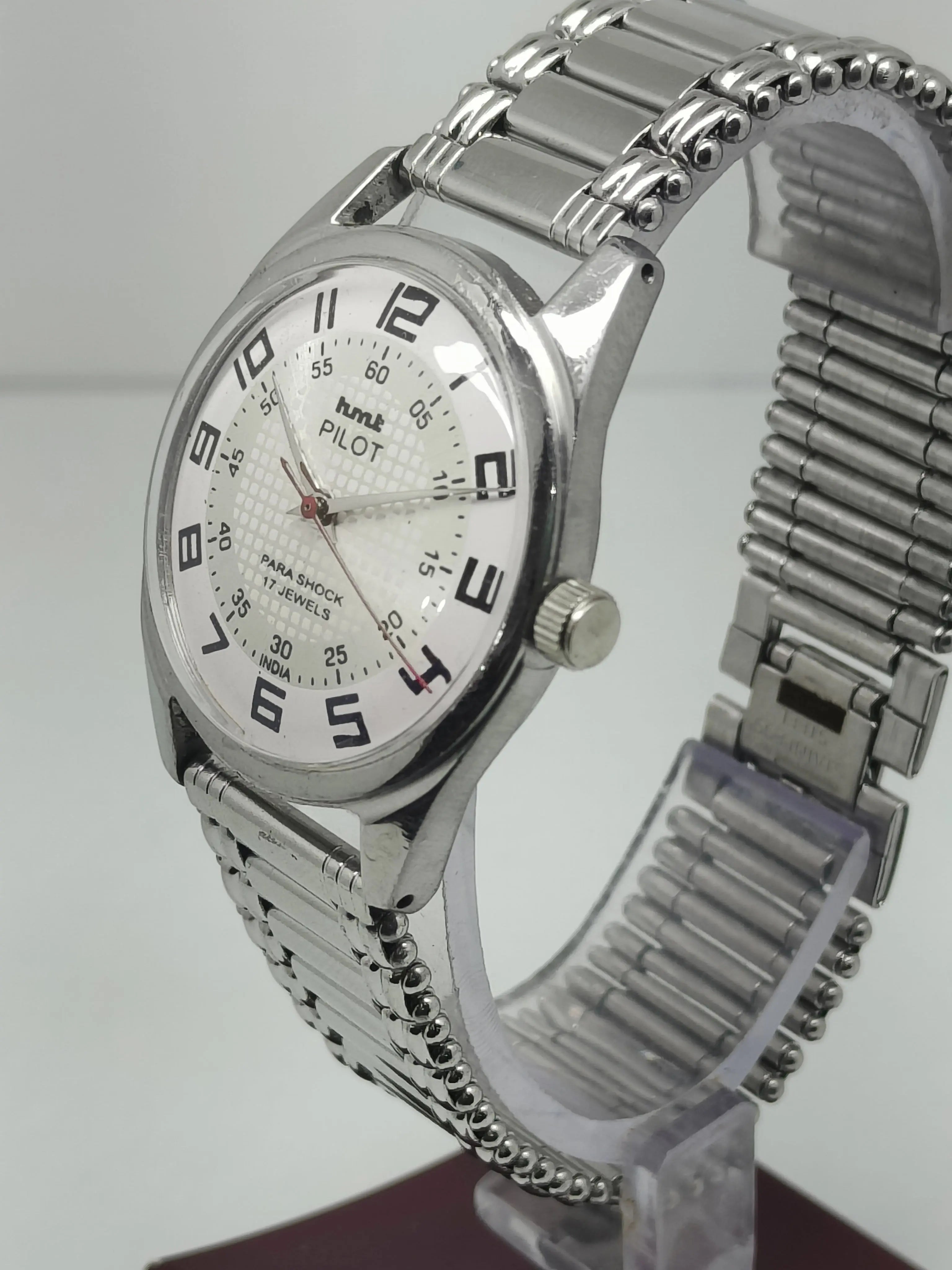 Hmt Pilot Mechanical Handwinding Movement stainless Steel Para Shock 17 Jewels Analog Dial Wrist Watch For Men National Watches