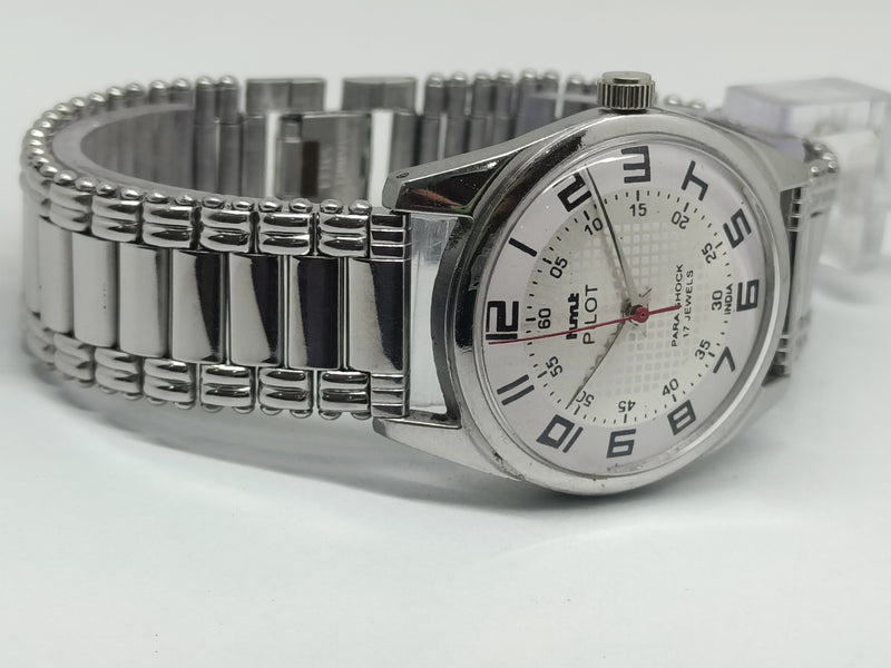 Hmt Pilot Mechanical Handwinding Movement stainless Steel Para Shock 17 Jewels Analog Dial Wrist Watch For Men