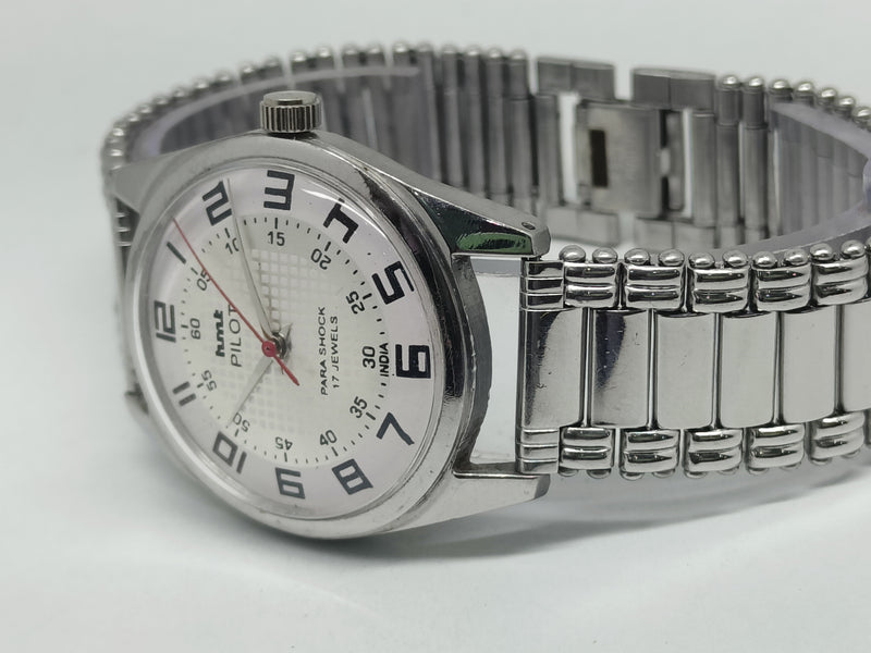 Hmt Pilot Mechanical Handwinding Movement stainless Steel Para Shock 17 Jewels Analog Dial Wrist Watch For Men