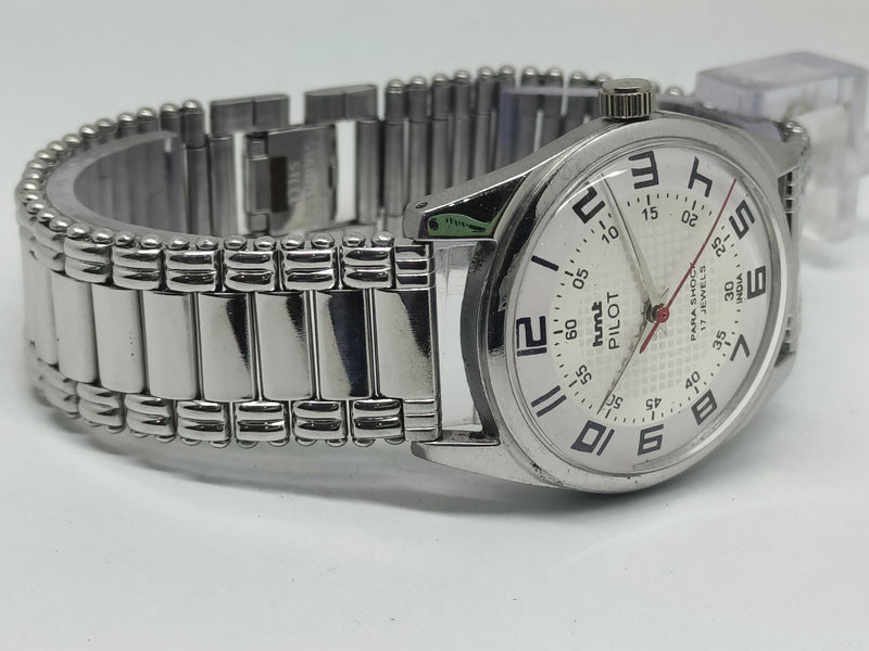 Hmt Pilot Mechanical Handwinding Movement stainless Steel Para Shock 17 Jewels Analog Dial Wrist Watch For Men