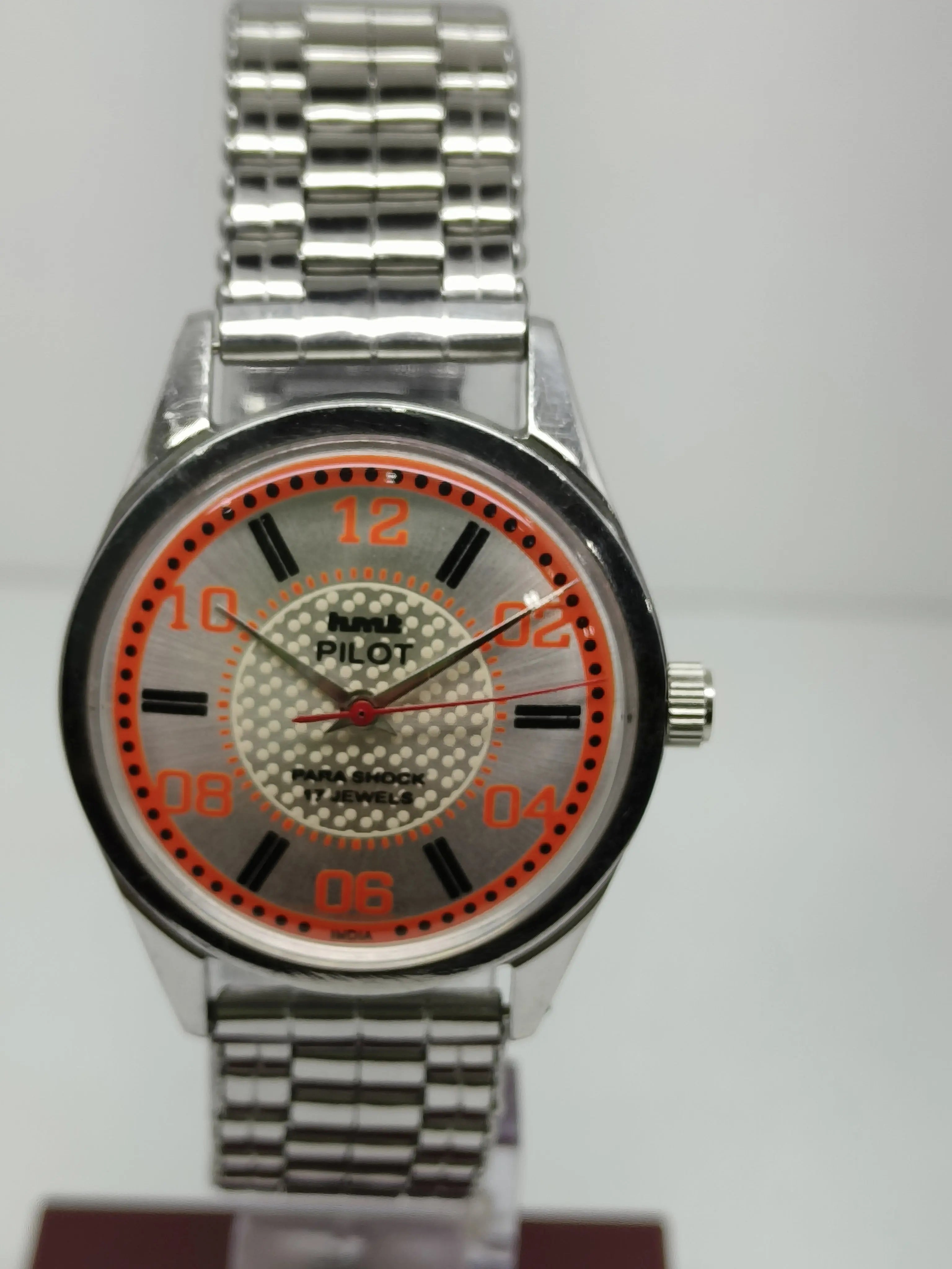 Hmt Pilot Mechanical Handwinding Movement stainless Steel Para Shock 17 Jewels Analog Dial Wrist Watch For Men National Watches