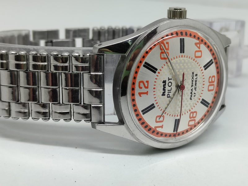 Hmt Pilot Mechanical Handwinding Movement stainless Steel Para Shock 17 Jewels Analog Dial Wrist Watch For Men