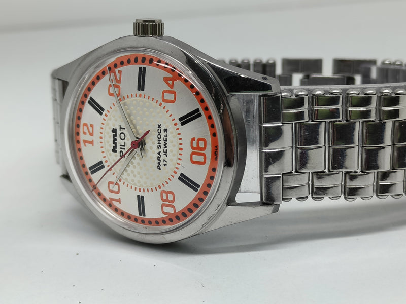 Hmt Pilot Mechanical Handwinding Movement stainless Steel Para Shock 17 Jewels Analog Dial Wrist Watch For Men