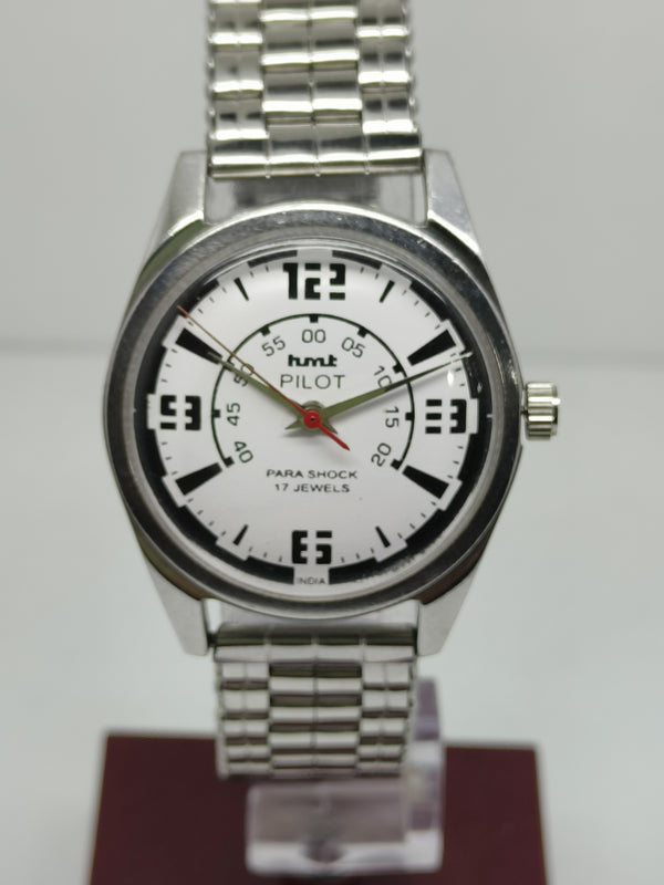 Hmt Pilot Mechanical Handwinding Movement stainless Steel Para Shock 17 Jewels Analog Dial Wrist Watch For Men