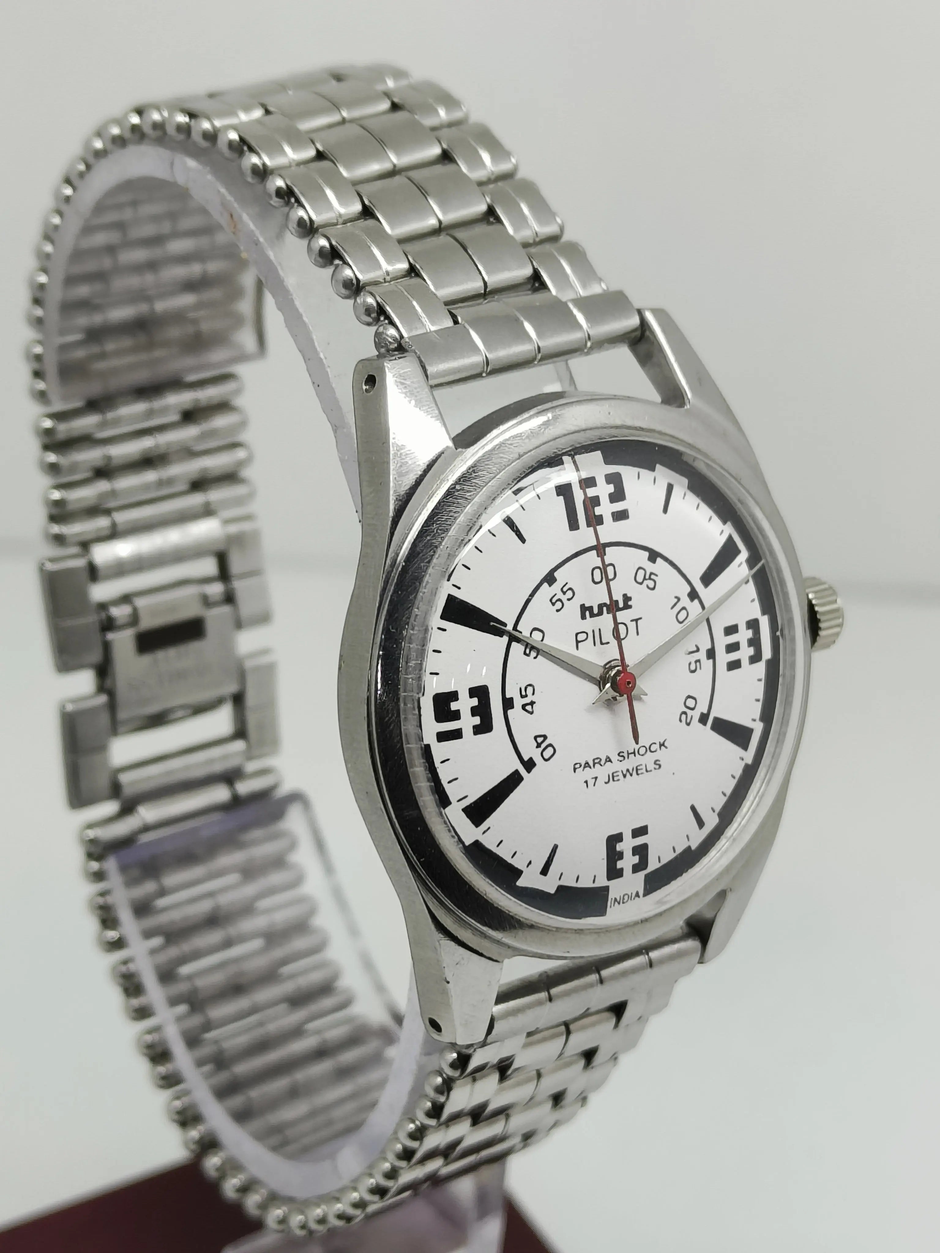 Hmt Pilot Mechanical Handwinding Movement stainless Steel Para Shock 17 Jewels Analog Dial Wrist Watch For Men National Watches