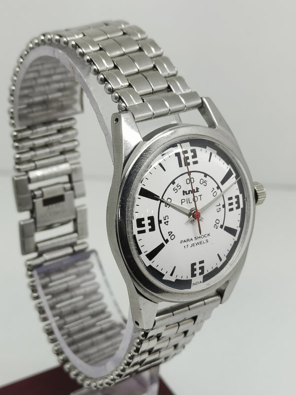 Hmt Pilot Mechanical Handwinding Movement stainless Steel Para Shock 17 Jewels Analog Dial Wrist Watch For Men