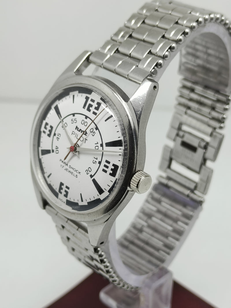Hmt Pilot Mechanical Handwinding Movement stainless Steel Para Shock 17 Jewels Analog Dial Wrist Watch For Men