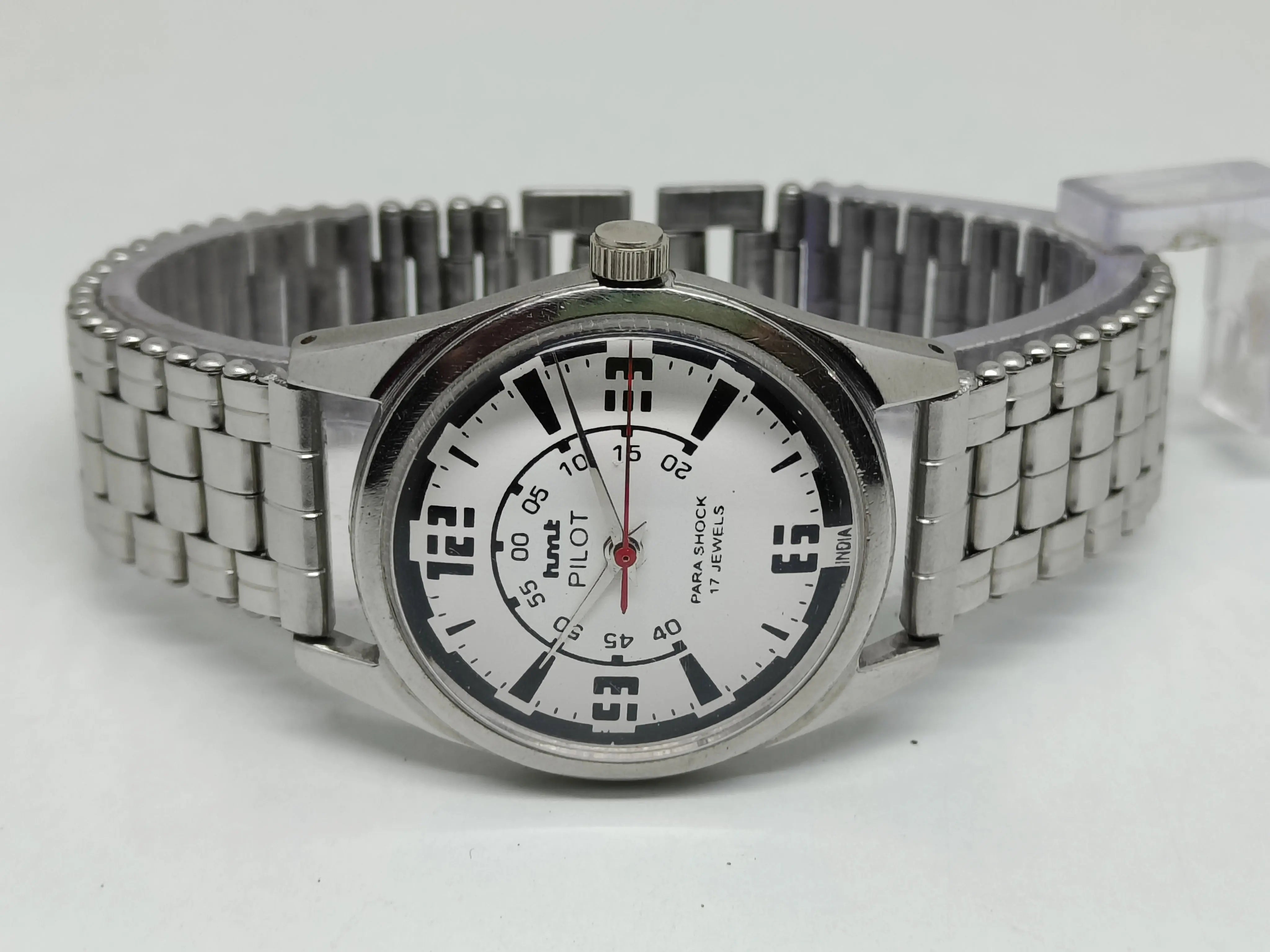 Hmt Pilot Mechanical Handwinding Movement stainless Steel Para Shock 17 Jewels Analog Dial Wrist Watch For Men National Watches