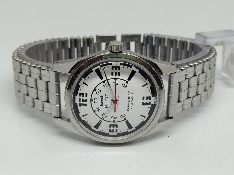 Hmt Pilot Mechanical Handwinding Movement stainless Steel Para Shock 17 Jewels Analog Dial Wrist Watch For Men