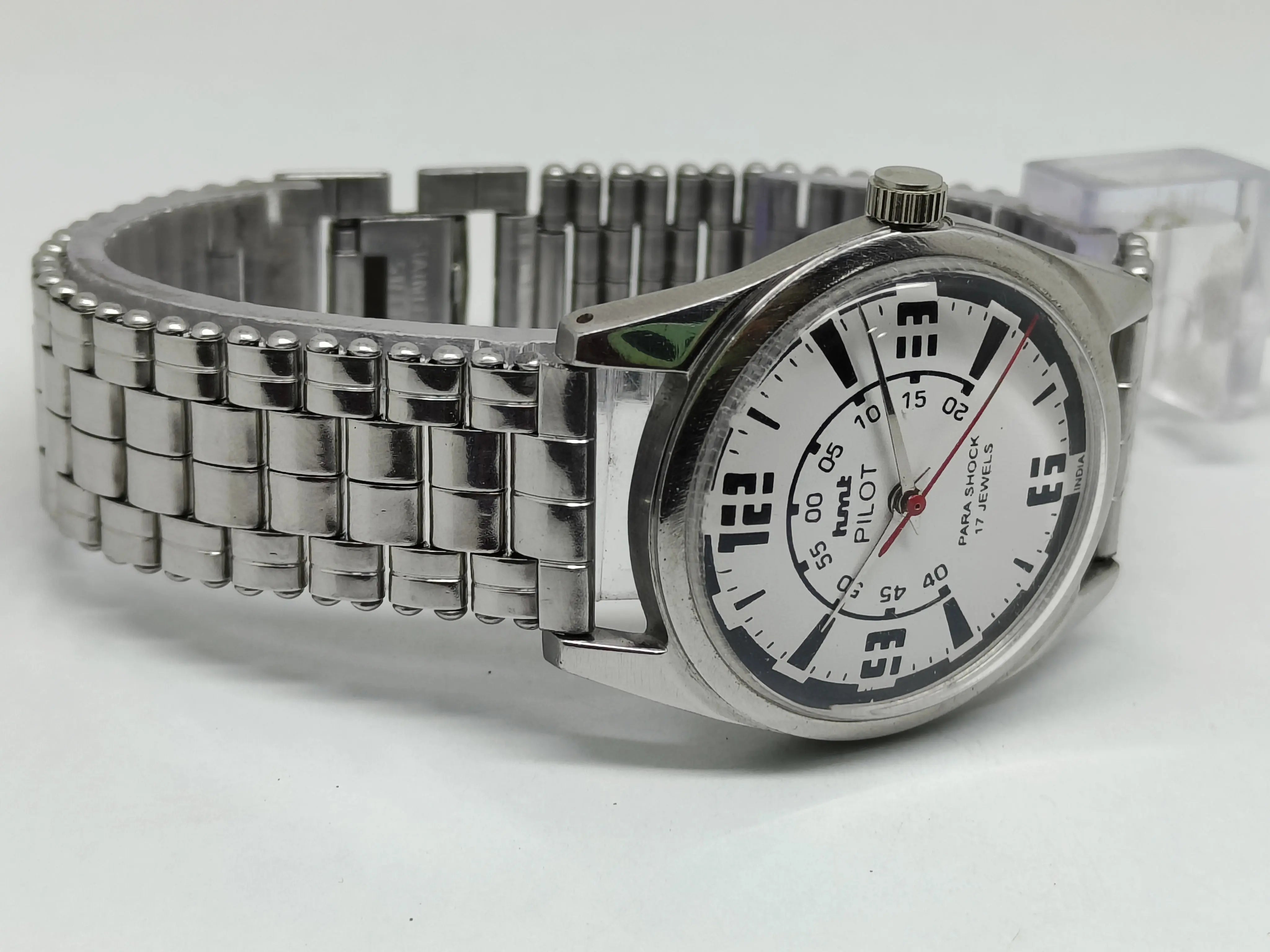 Hmt Pilot Mechanical Handwinding Movement stainless Steel Para Shock 17 Jewels Analog Dial Wrist Watch For Men National Watches