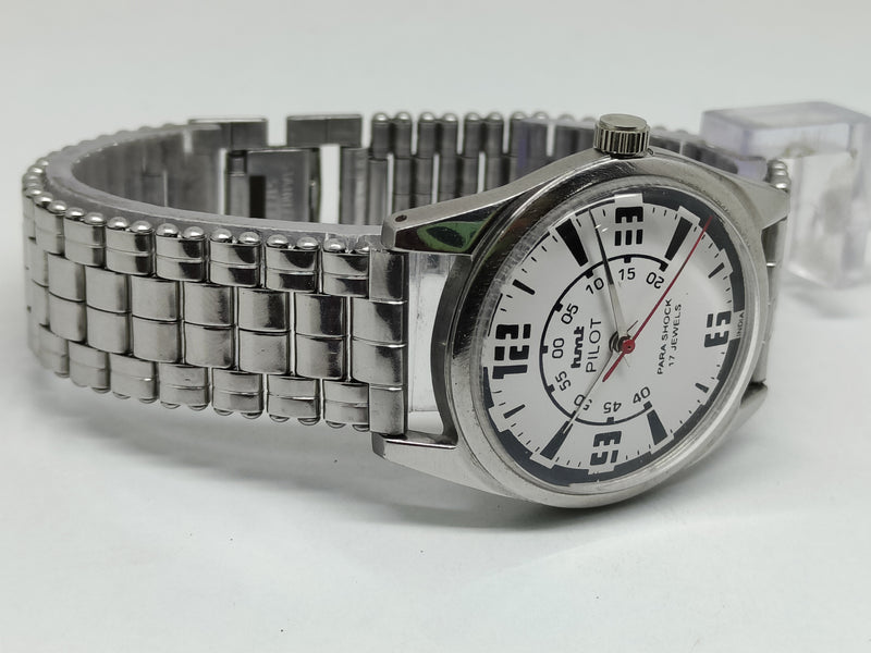 Hmt Pilot Mechanical Handwinding Movement stainless Steel Para Shock 17 Jewels Analog Dial Wrist Watch For Men