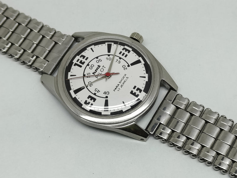 Hmt Pilot Mechanical Handwinding Movement stainless Steel Para Shock 17 Jewels Analog Dial Wrist Watch For Men
