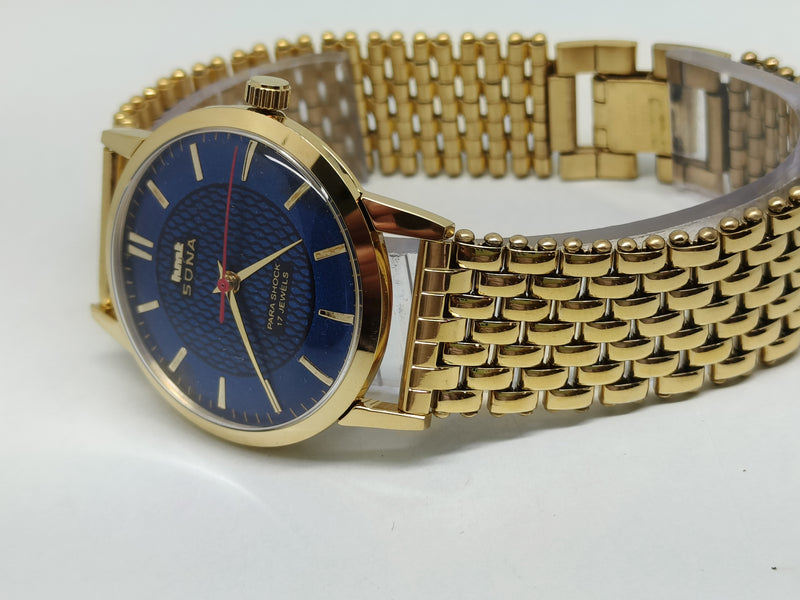Hmt sona Mechanical Handwinding Movement gold plated Para Jewels Analog Dial Wrist Watch For Men