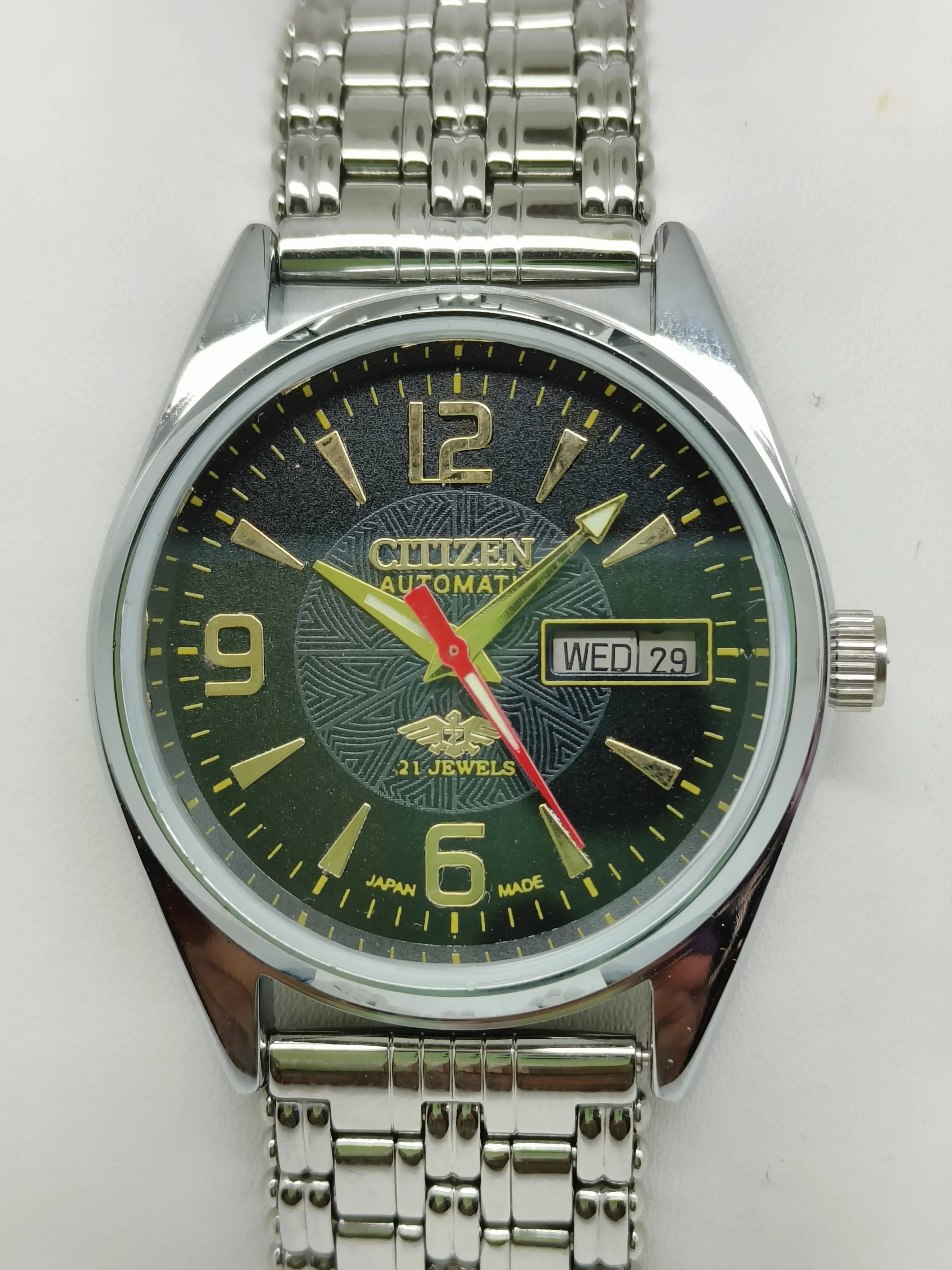 Citizen Automatic 8200 Movement stainless steel Japan Made 21 Jewels Men s Wrist Watch National Watches