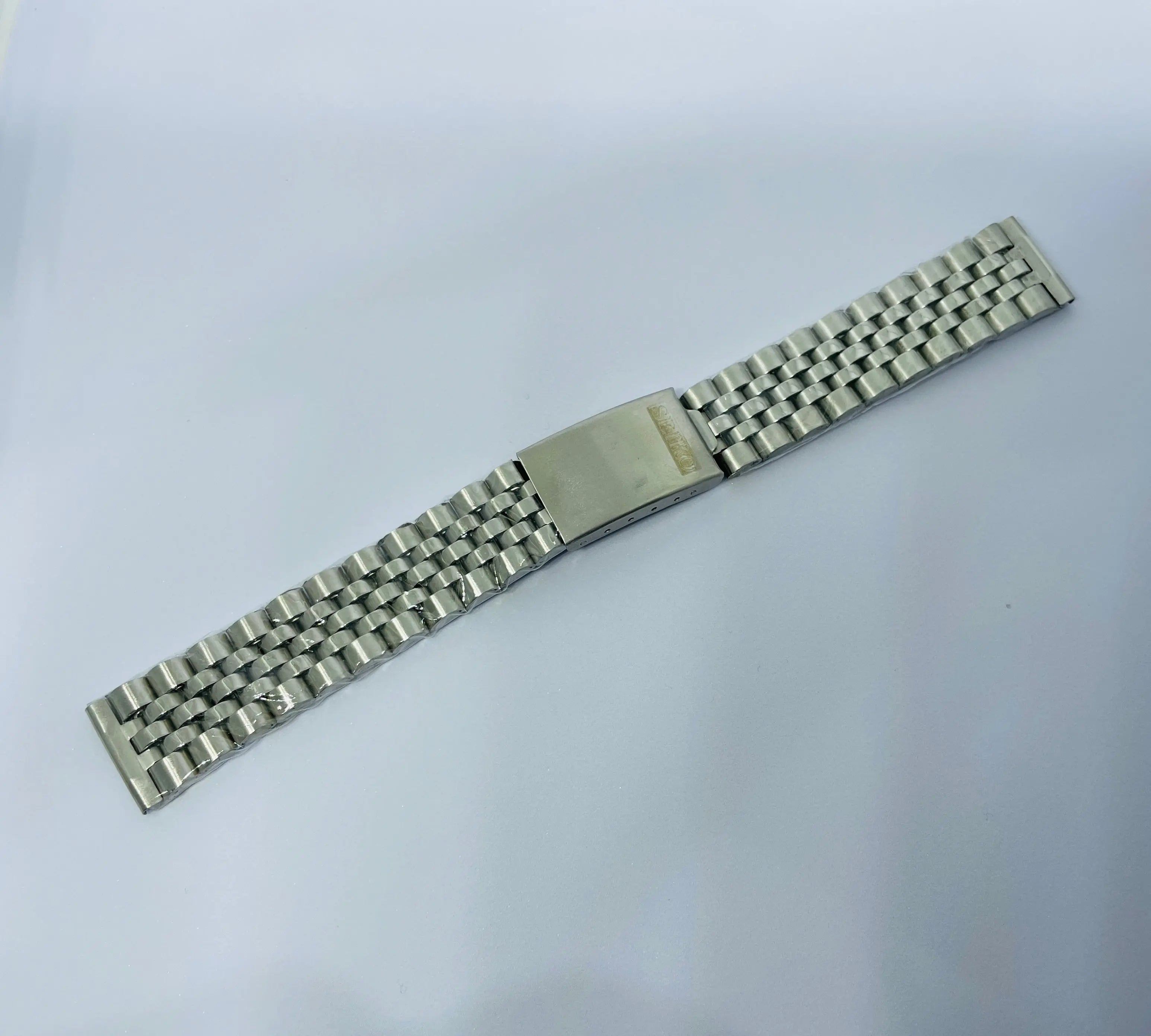 Seiko 5 Jubilee Bracelet 18mm – Stainless Steel with Original Seiko Logo Print | Vintage Replacement Strap National Watches