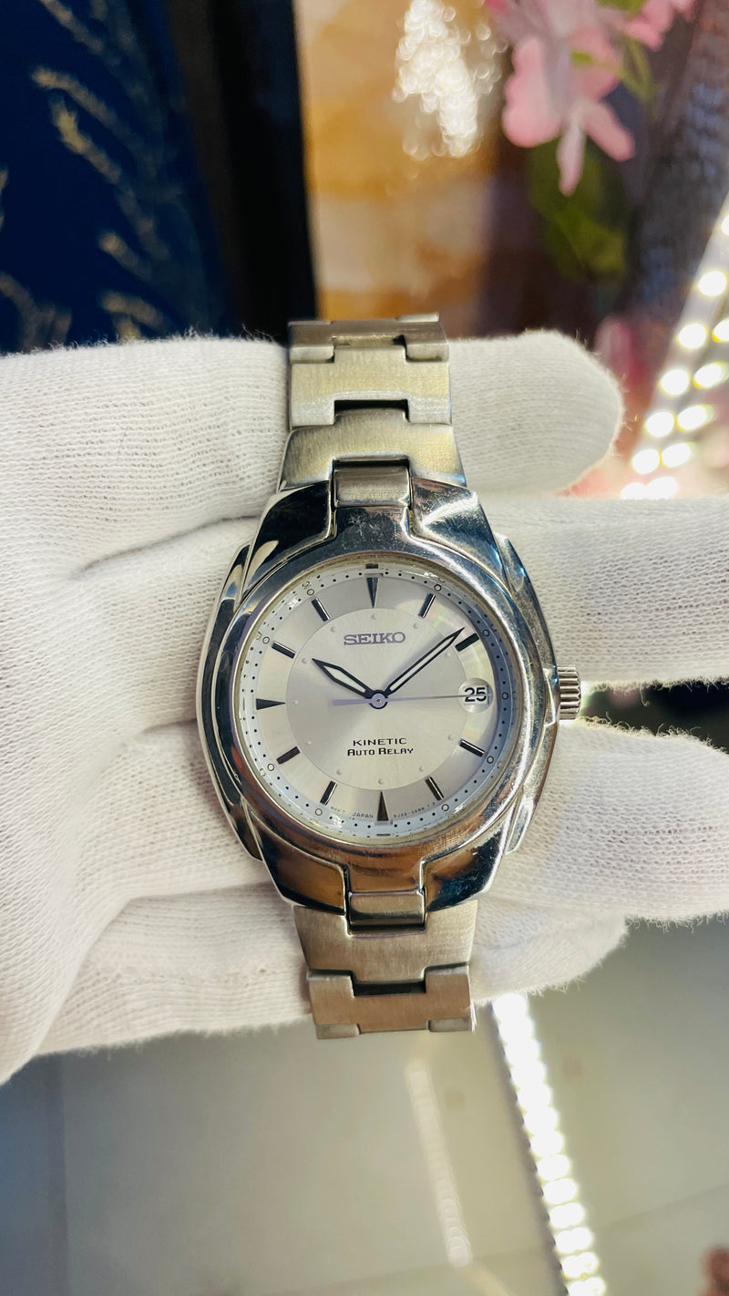 Vintage Seiko Kinetic Auto Relay 100M  automatic mens watch 5j22-OB39