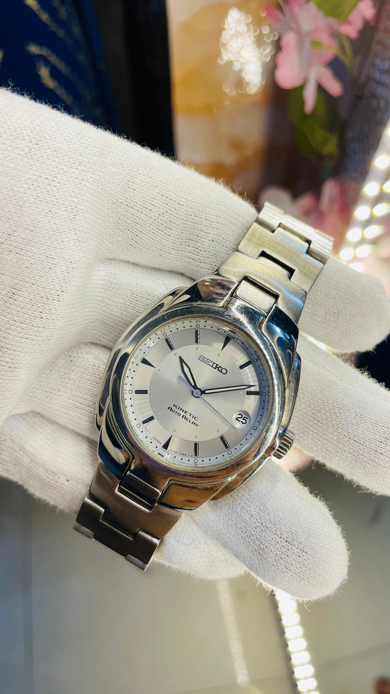 Vintage Seiko Kinetic Auto Relay 100M  automatic mens watch 5j22-OB39