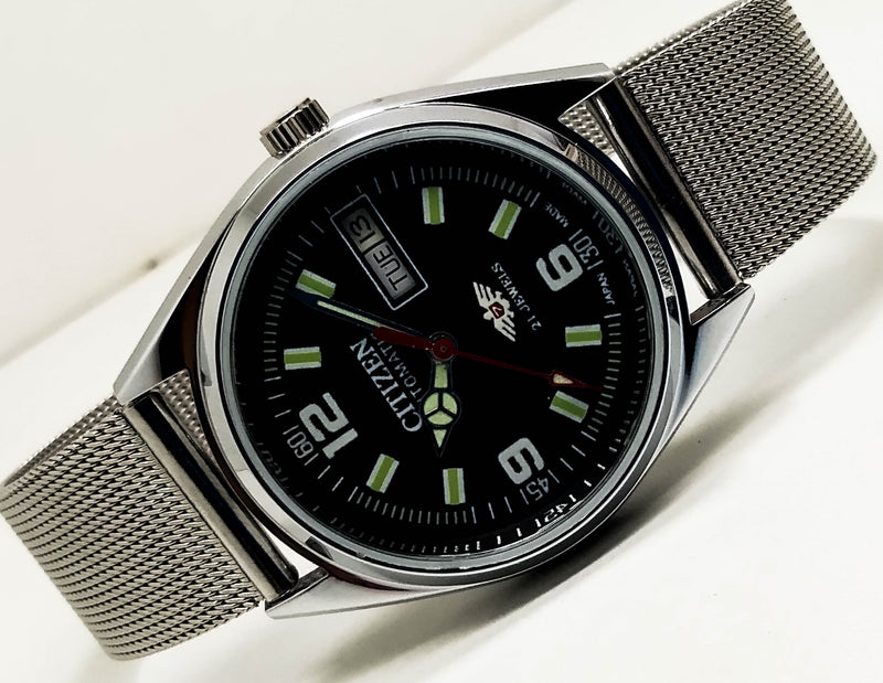 Citizen Automatic 8200 Movement stainless steel Japan Made 21 Jewels Men s Wrist Watch