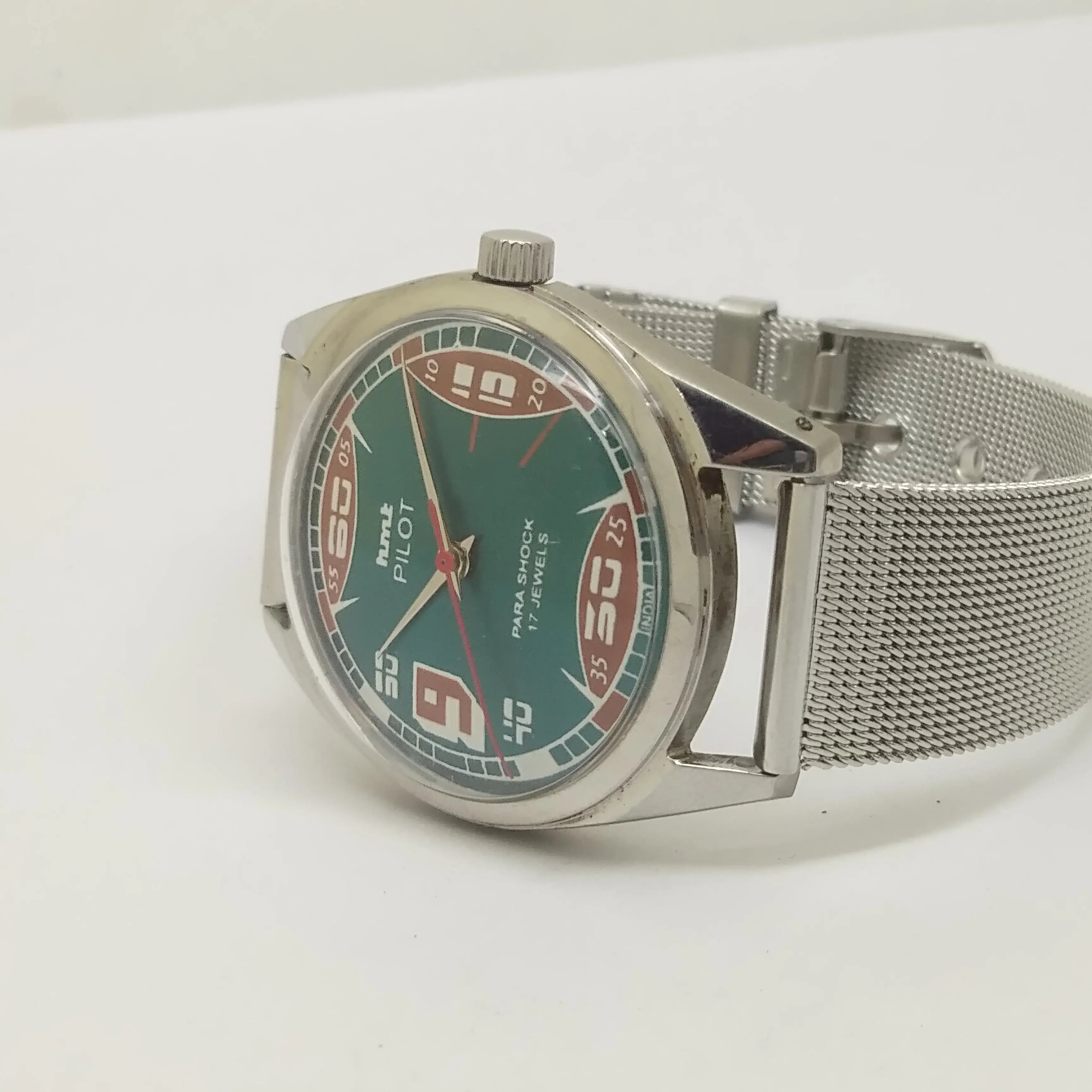 Hmt Pilot Mechanical Handwinding Movement stainless Steel Para Shock 17 Jewels Analog Dial Wrist Watch For Men National Watches