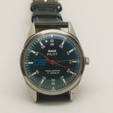 Hmt Pilot Mechanical Handwinding Movement leather Jewels Analog Dial Wrist Watch For Me