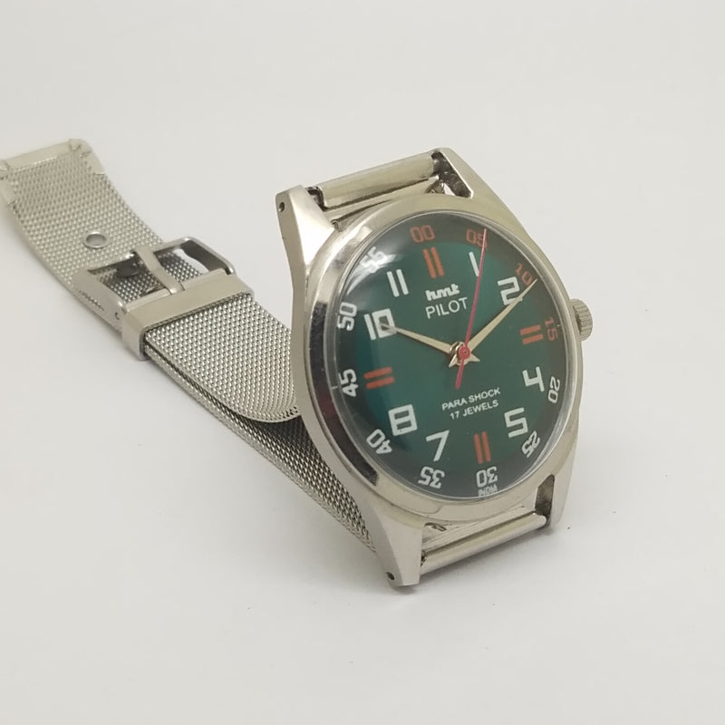Hmt Pilot Mechanical Handwinding Movement stainless Steel Para Shock 17 Jewels Analog Dial Wrist Watch For Men