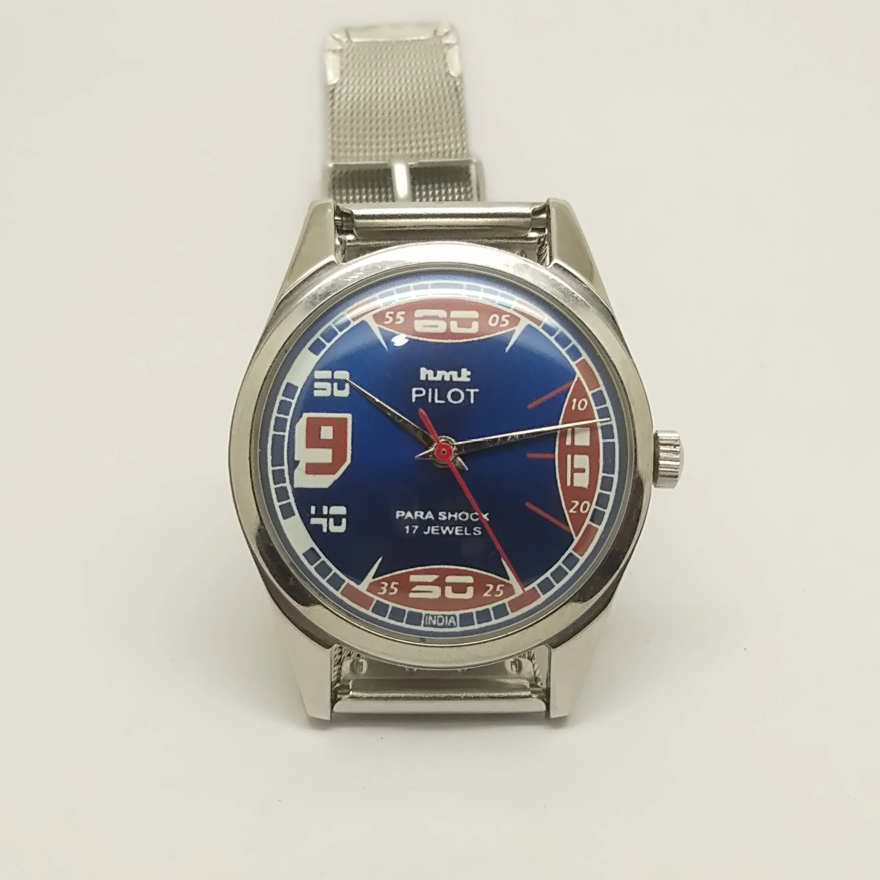 Hmt Pilot Mechanical Handwinding Movement stainless Steel Para Shock 17 Jewels Analog Dial Wrist Watch For Men National Watches