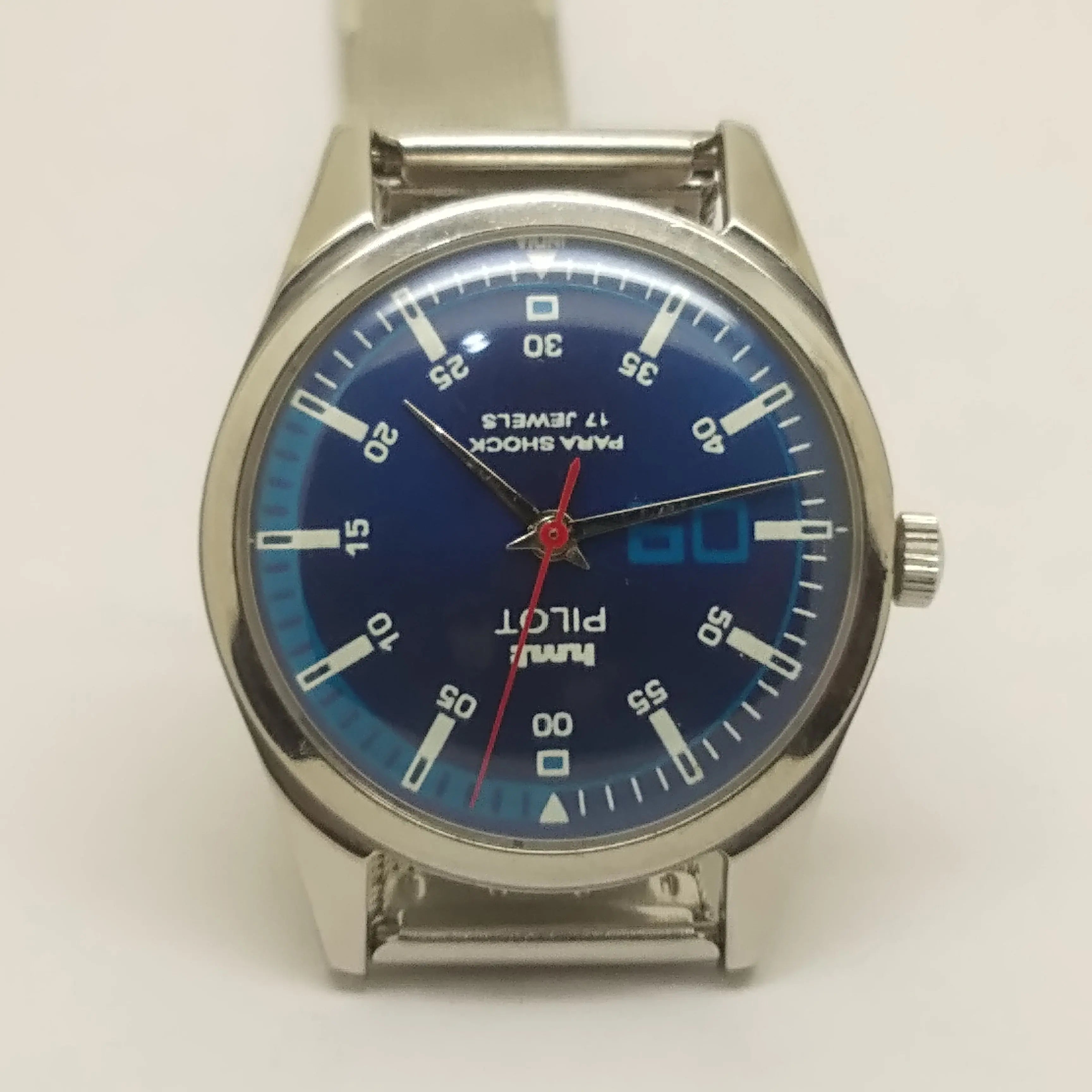 Hmt Pilot Mechanical Handwinding Movement stainless Steel Para Shock 17 Jewels Analog Dial Wrist Watch For Men National Watches