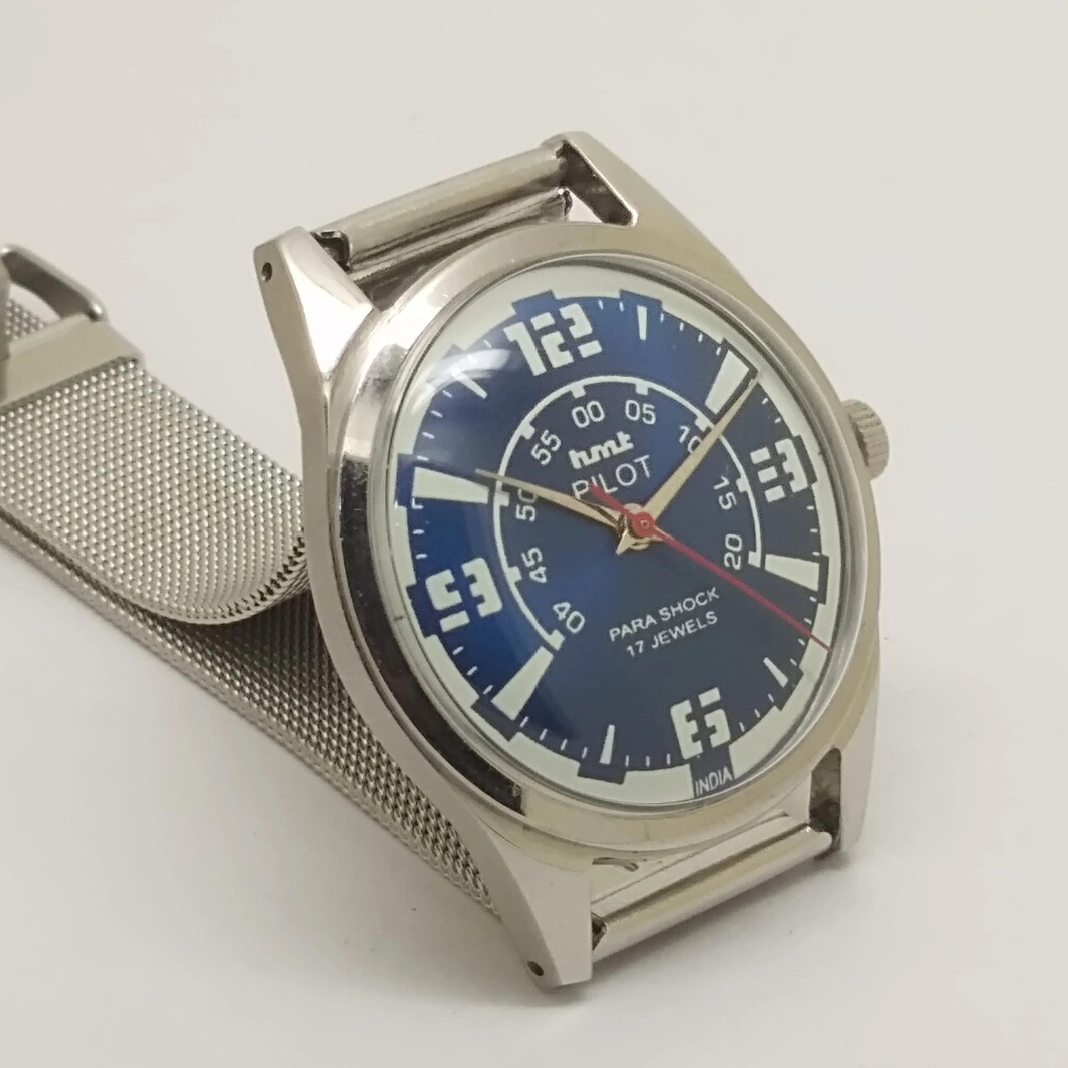 Hmt Pilot Mechanical Handwinding Movement stainless Steel Para Shock 17 Jewels Analog Dial Wrist Watch For Men National Watches