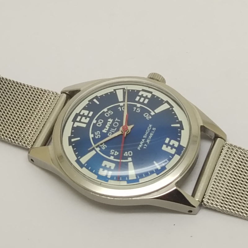 Hmt Pilot Mechanical Handwinding Movement stainless Steel Para Shock 17 Jewels Analog Dial Wrist Watch For Men