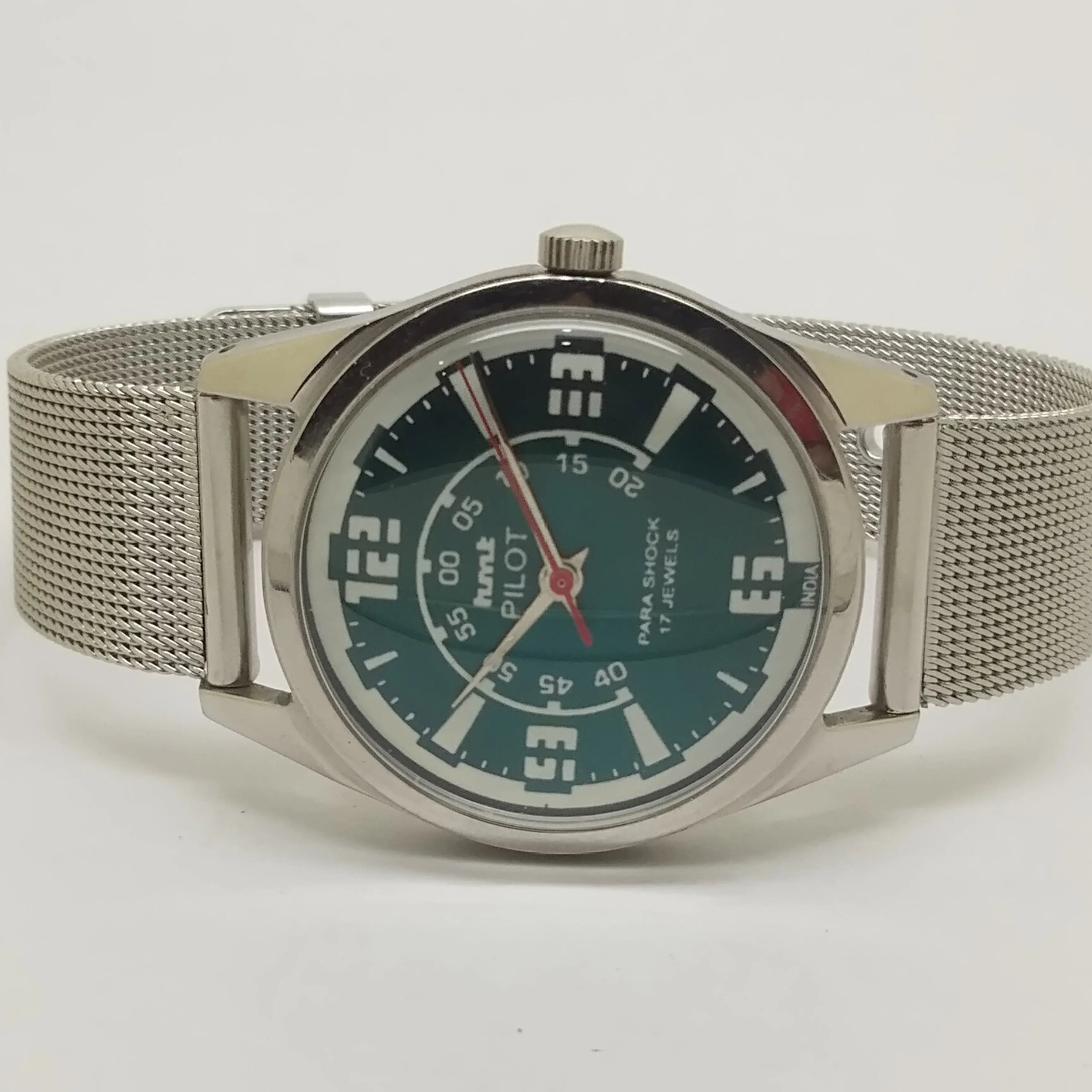 Hmt Pilot Mechanical Handwinding Movement stainless Steel Para Shock 17 Jewels Analog Dial Wrist Watch For Men National Watches