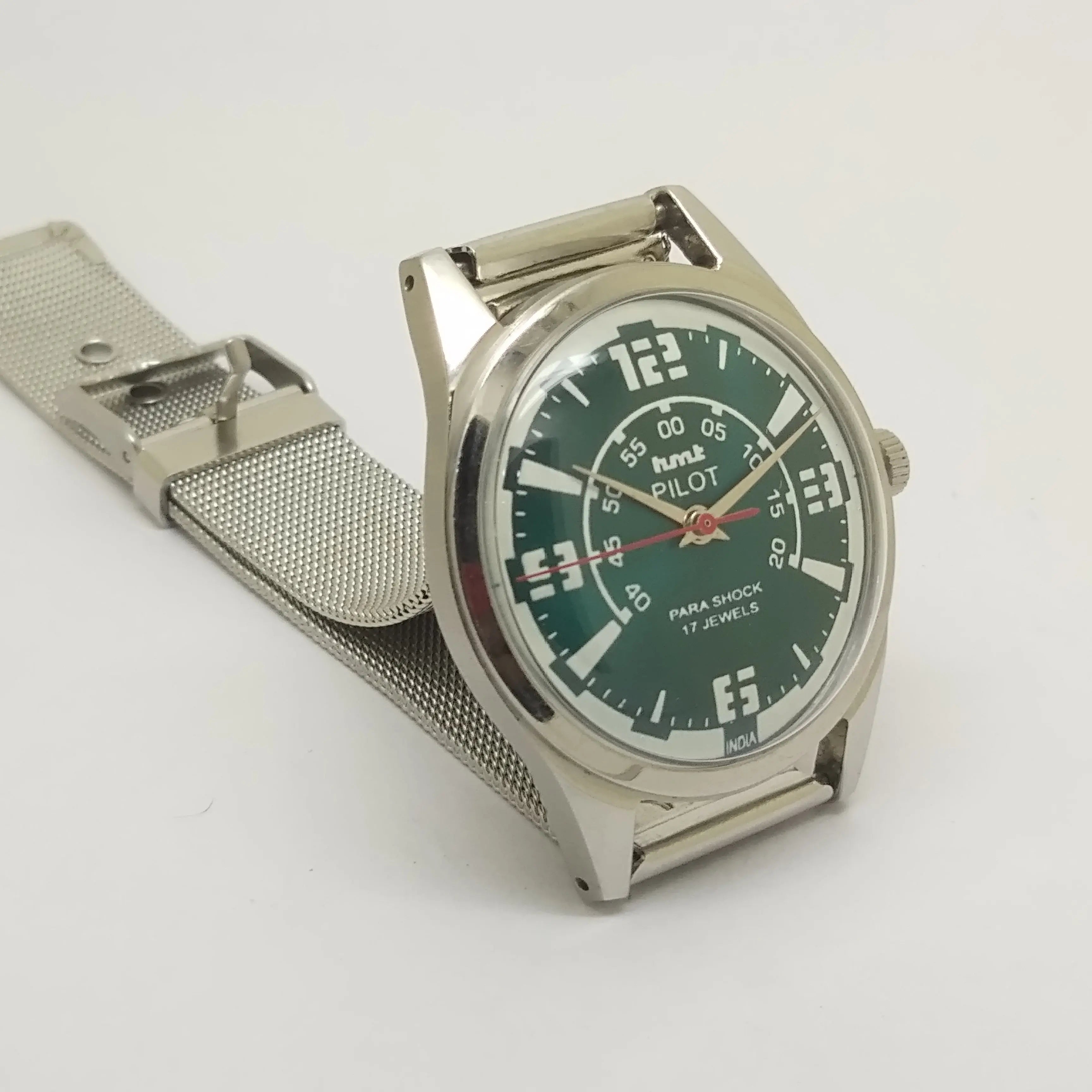 Hmt Pilot Mechanical Handwinding Movement stainless Steel Para Shock 17 Jewels Analog Dial Wrist Watch For Men National Watches
