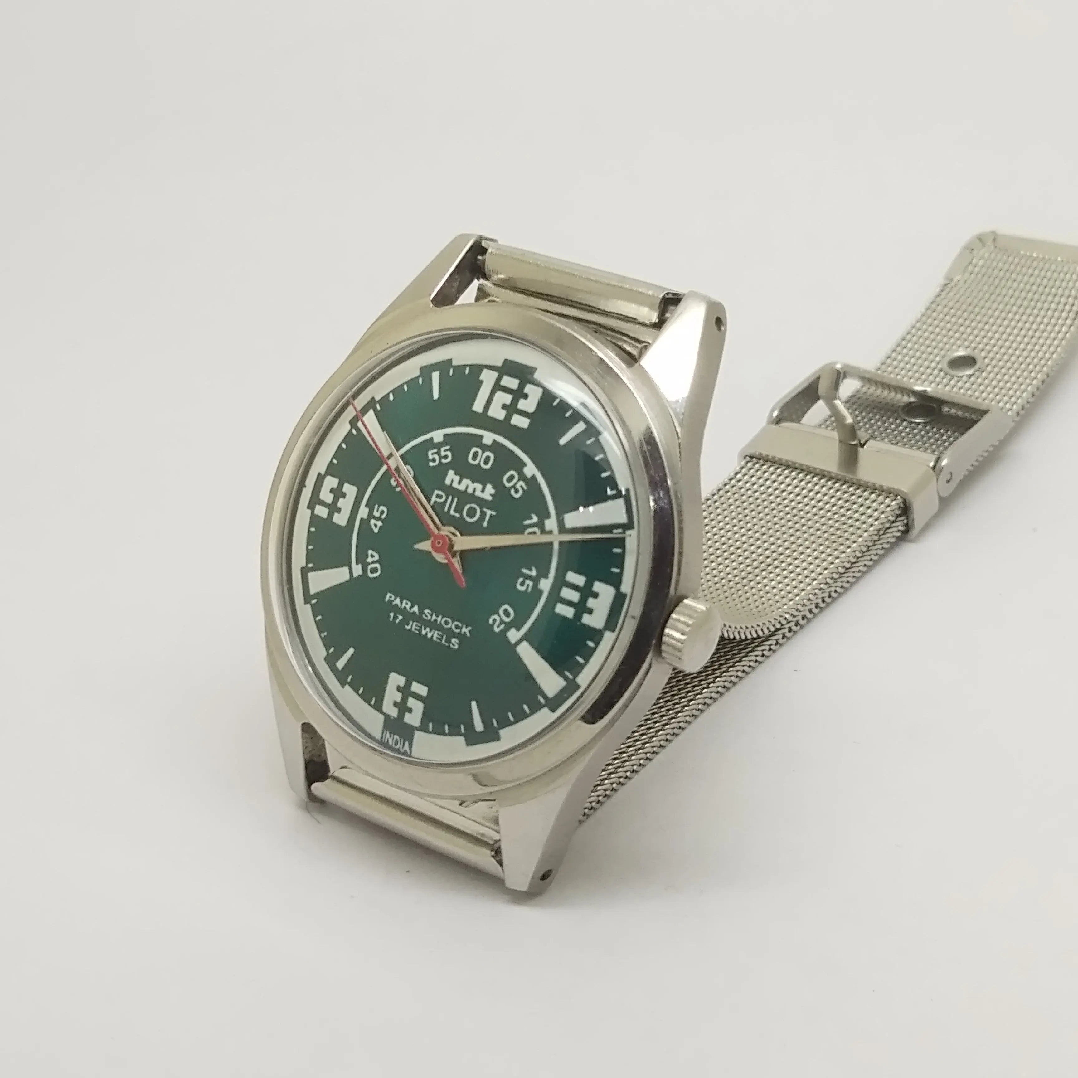 Hmt Pilot Mechanical Handwinding Movement stainless Steel Para Shock 17 Jewels Analog Dial Wrist Watch For Men National Watches