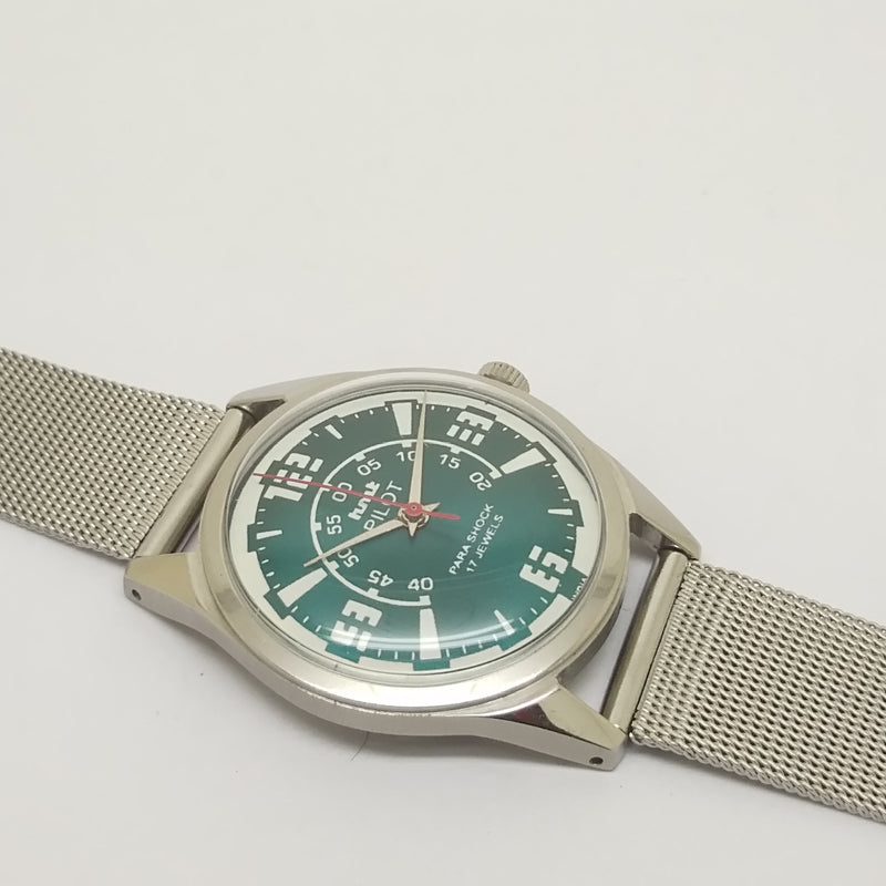 Hmt Pilot Mechanical Handwinding Movement stainless Steel Para Shock 17 Jewels Analog Dial Wrist Watch For Men