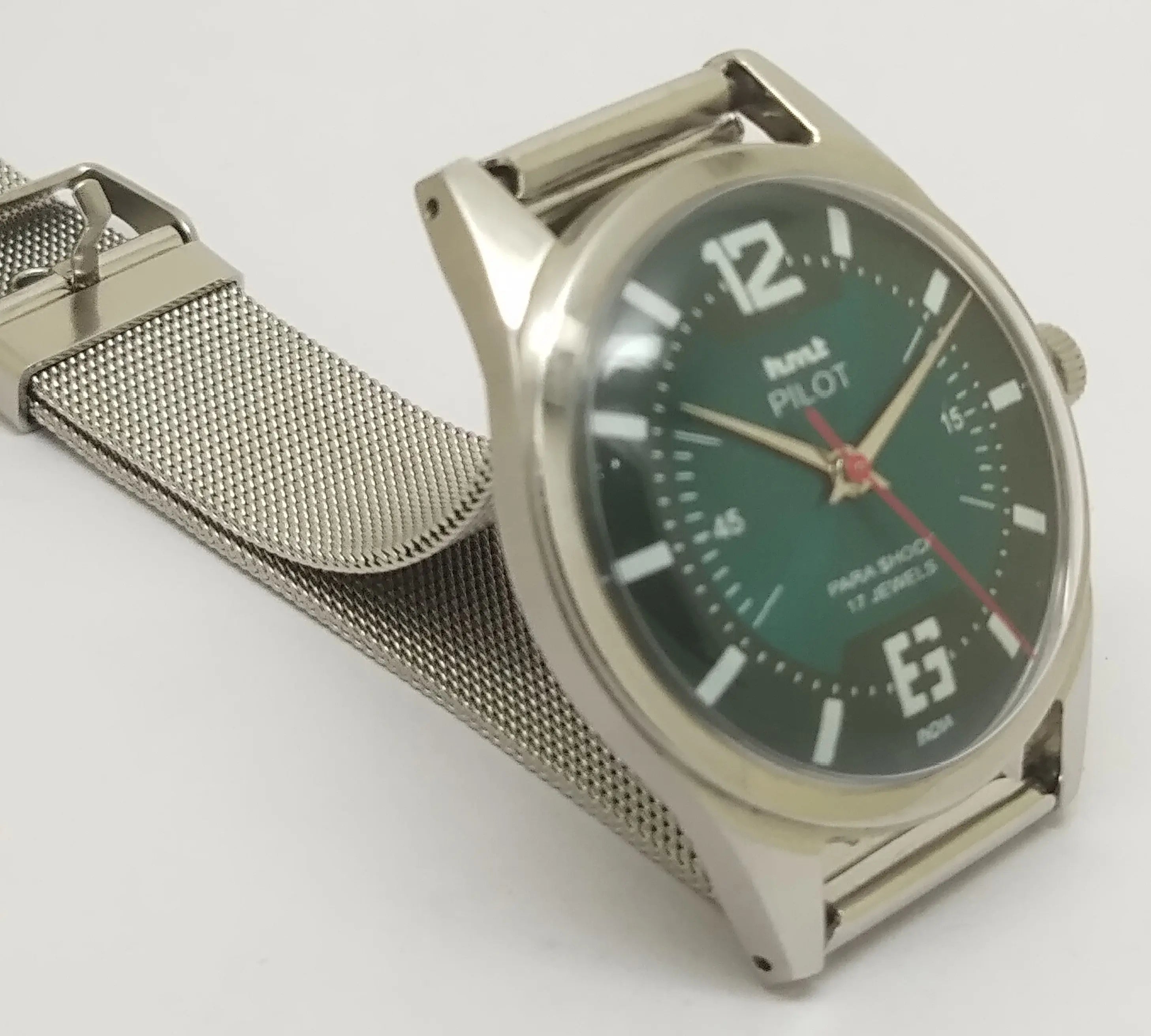 Hmt Pilot Mechanical Handwinding Movement stainless Steel Para Shock 17 Jewels Analog Dial Wrist Watch For Men National Watches