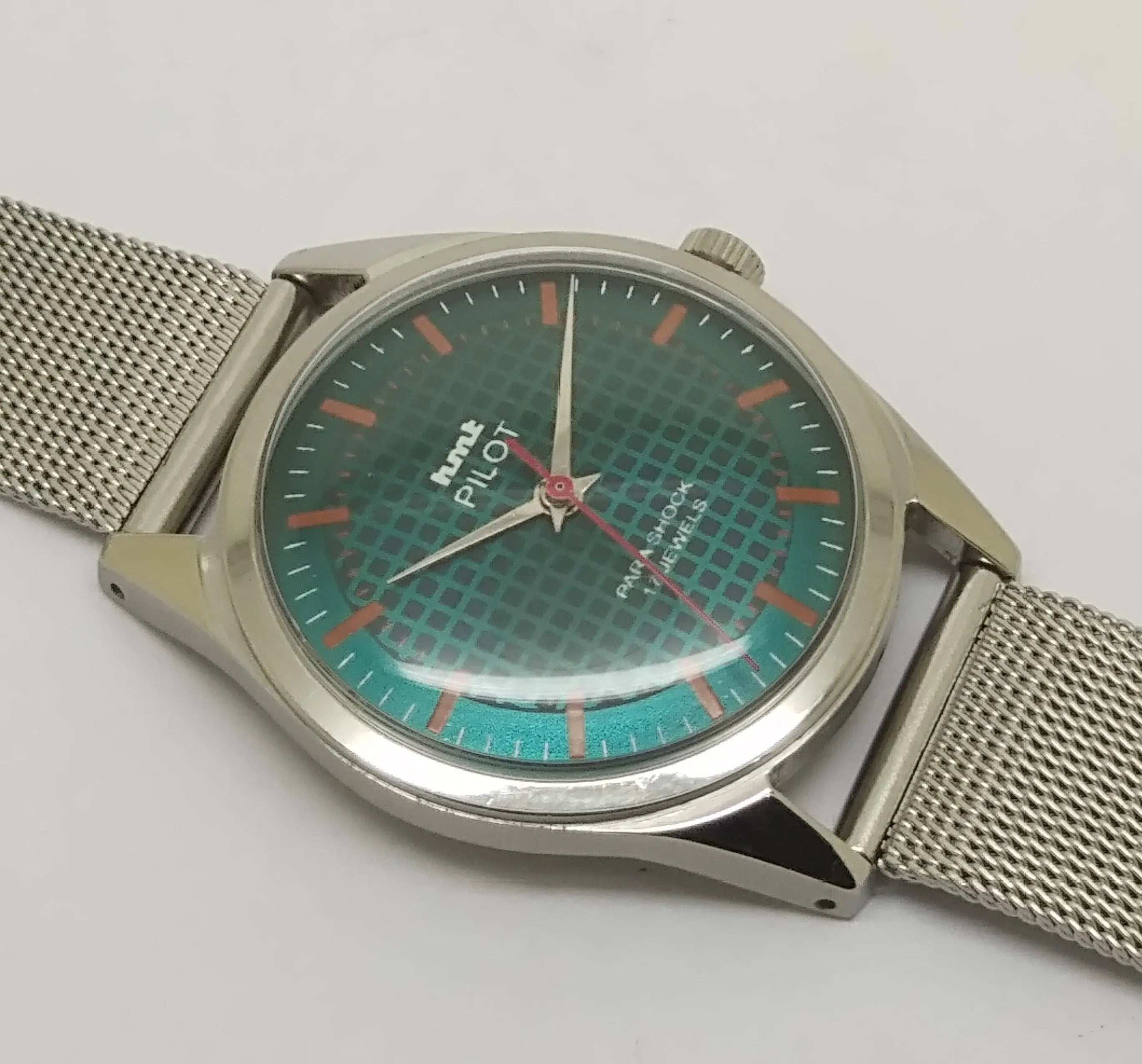 Hmt Pilot Mechanical Handwinding Movement stainless Steel Para Shock 17 Jewels Analog Dial Wrist Watch For Men National Watches