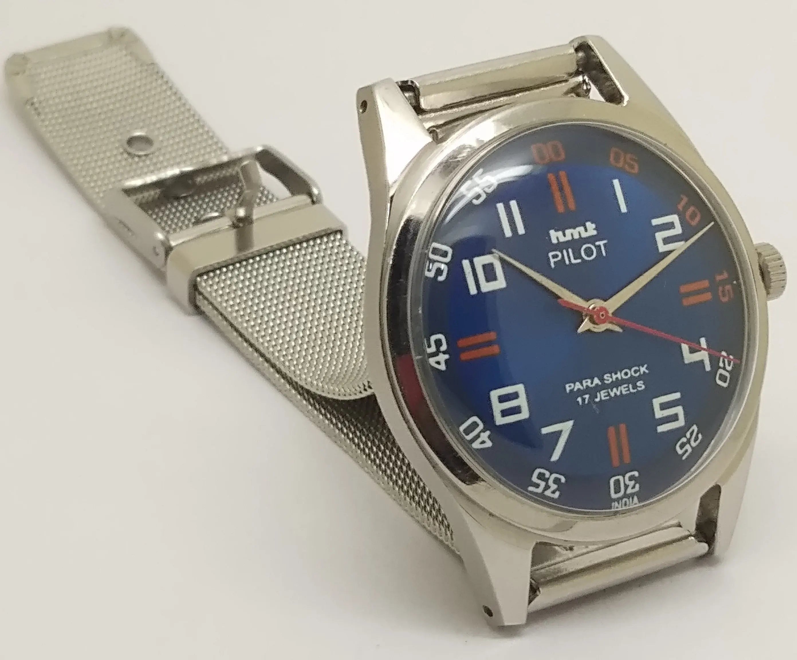 Hmt Pilot Mechanical Handwinding Movement stainless Steel Para Shock 17 Jewels Analog Dial Wrist Watch For Men National Watches