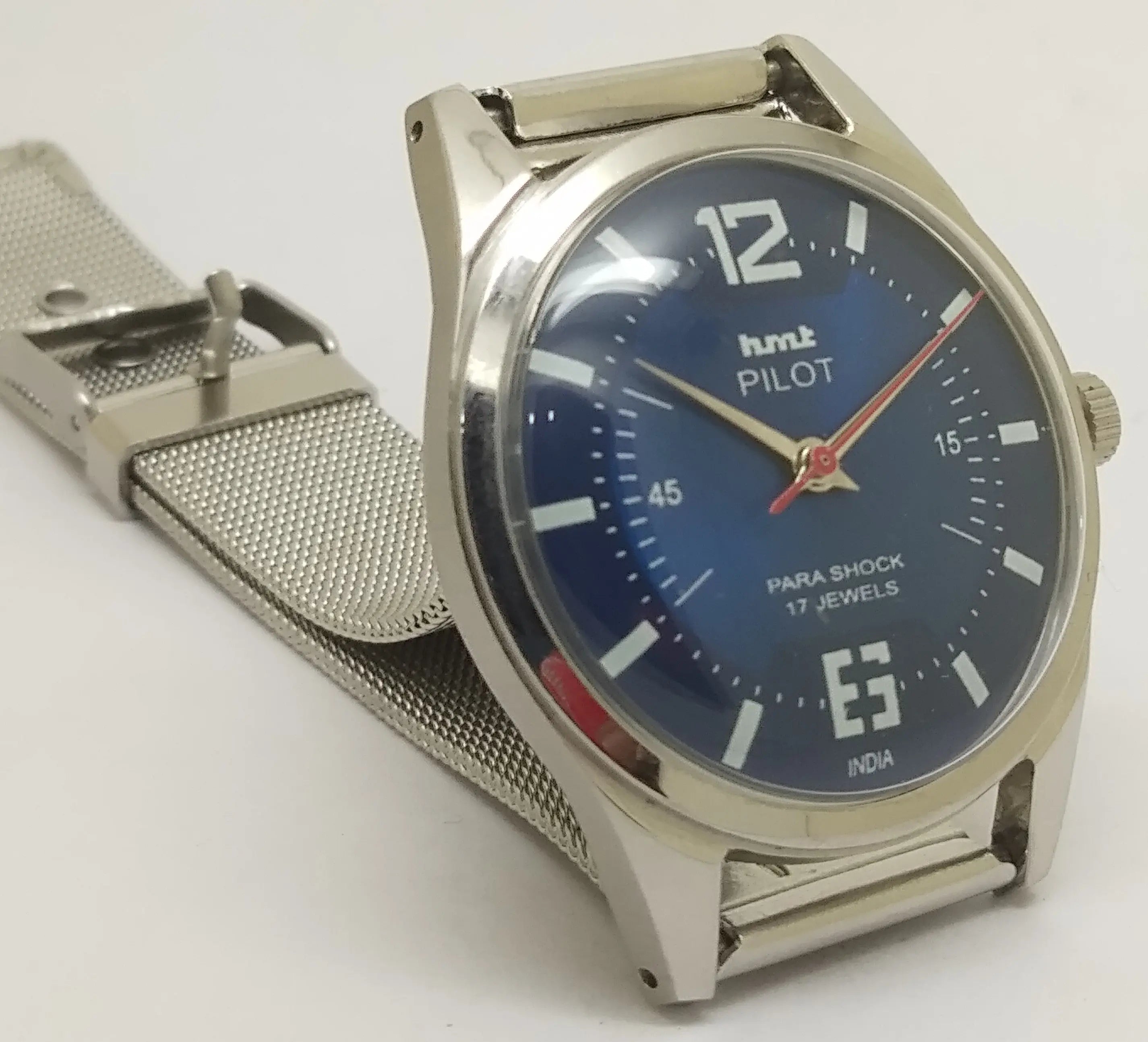 Hmt Pilot Mechanical Handwinding Movement stainless Steel Para Shock 17 Jewels Analog Dial Wrist Watch For Men National Watches