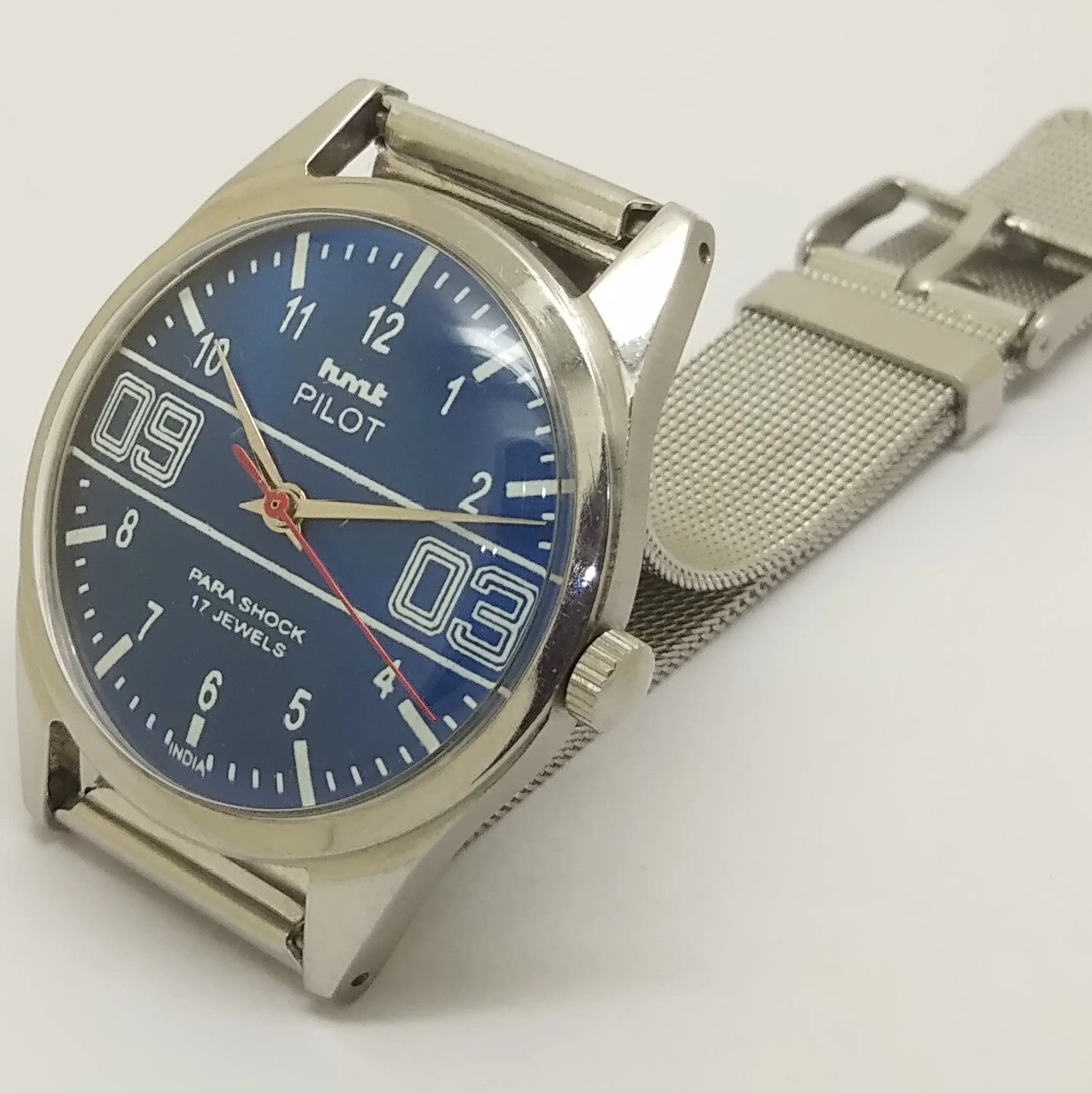 Hmt Pilot Mechanical Handwinding Movement stainless Steel Para Shock 17 Jewels Analog Dial Wrist Watch For Men National Watches