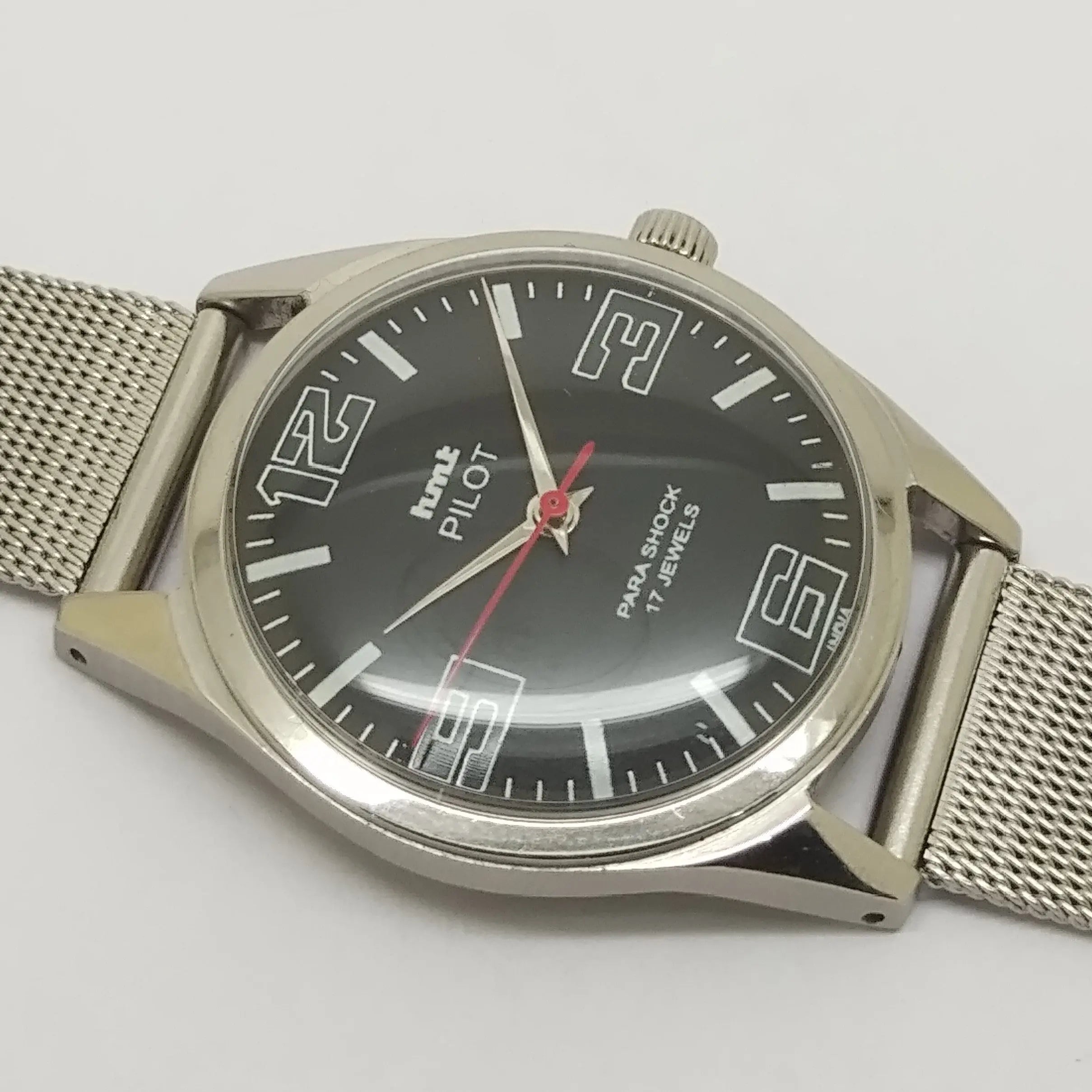 Hmt Pilot Mechanical Handwinding Movement stainless Steel Para Shock 17 Jewels Analog Dial Wrist Watch For Men National Watches
