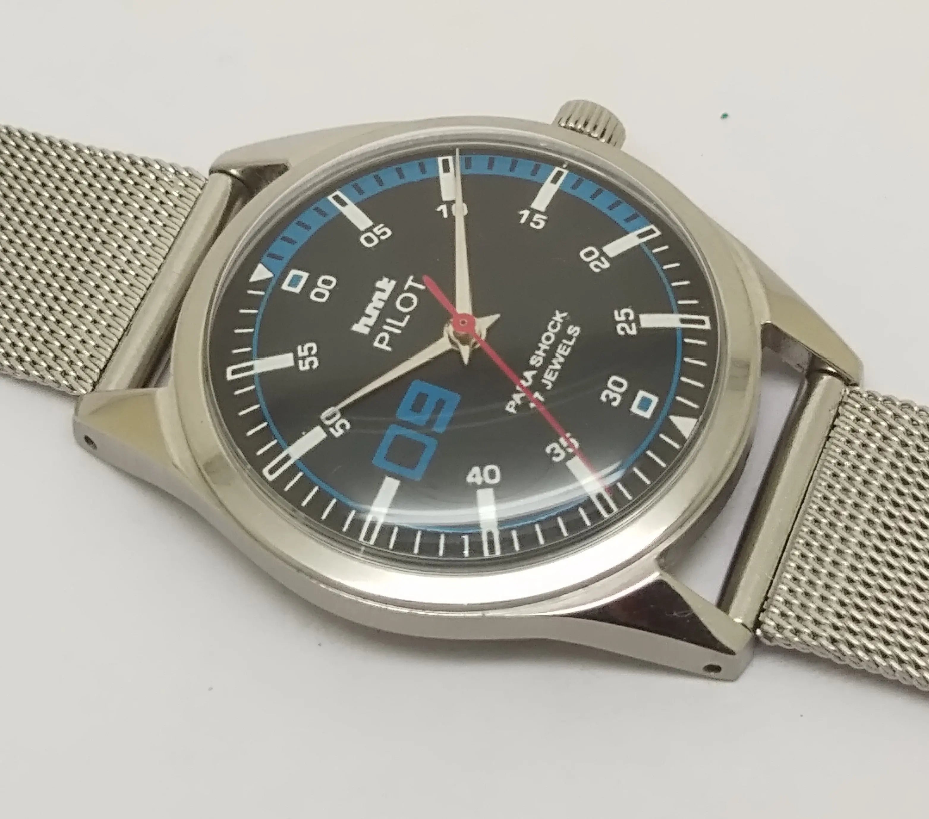 Hmt Pilot Mechanical Handwinding Movement stainless Steel Para Shock 17 Jewels Analog Dial Wrist Watch For Men National Watches