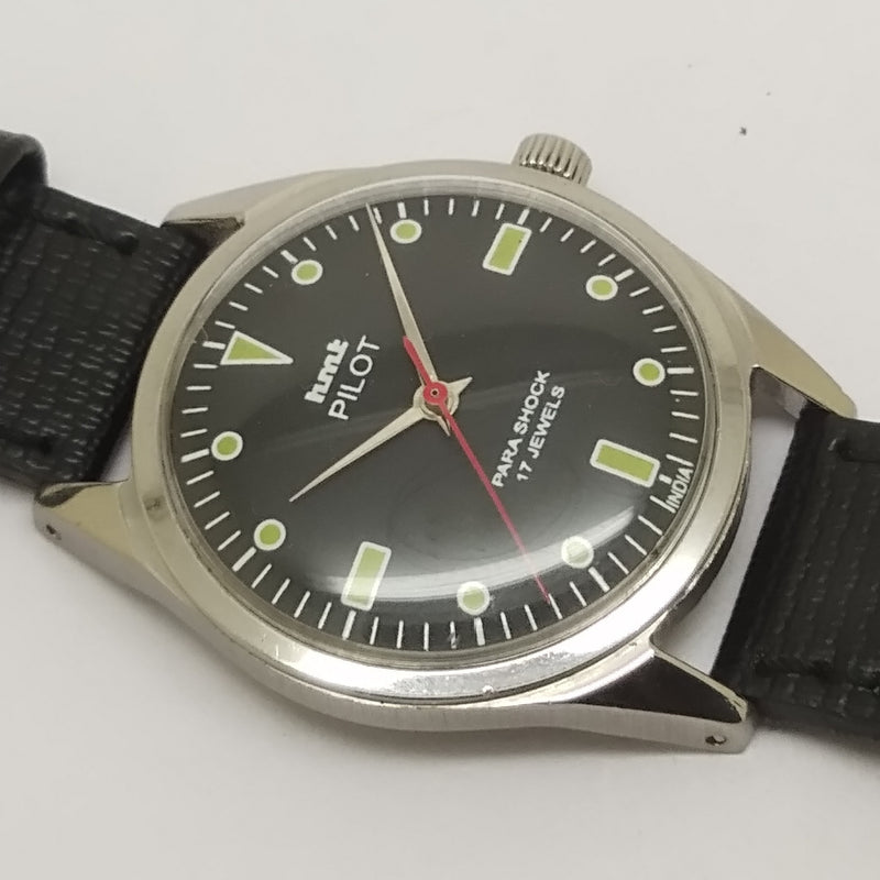 Hmt Pilot Mechanical Handwinding Movement leather Jewels Analog Dial Wrist Watch For Me